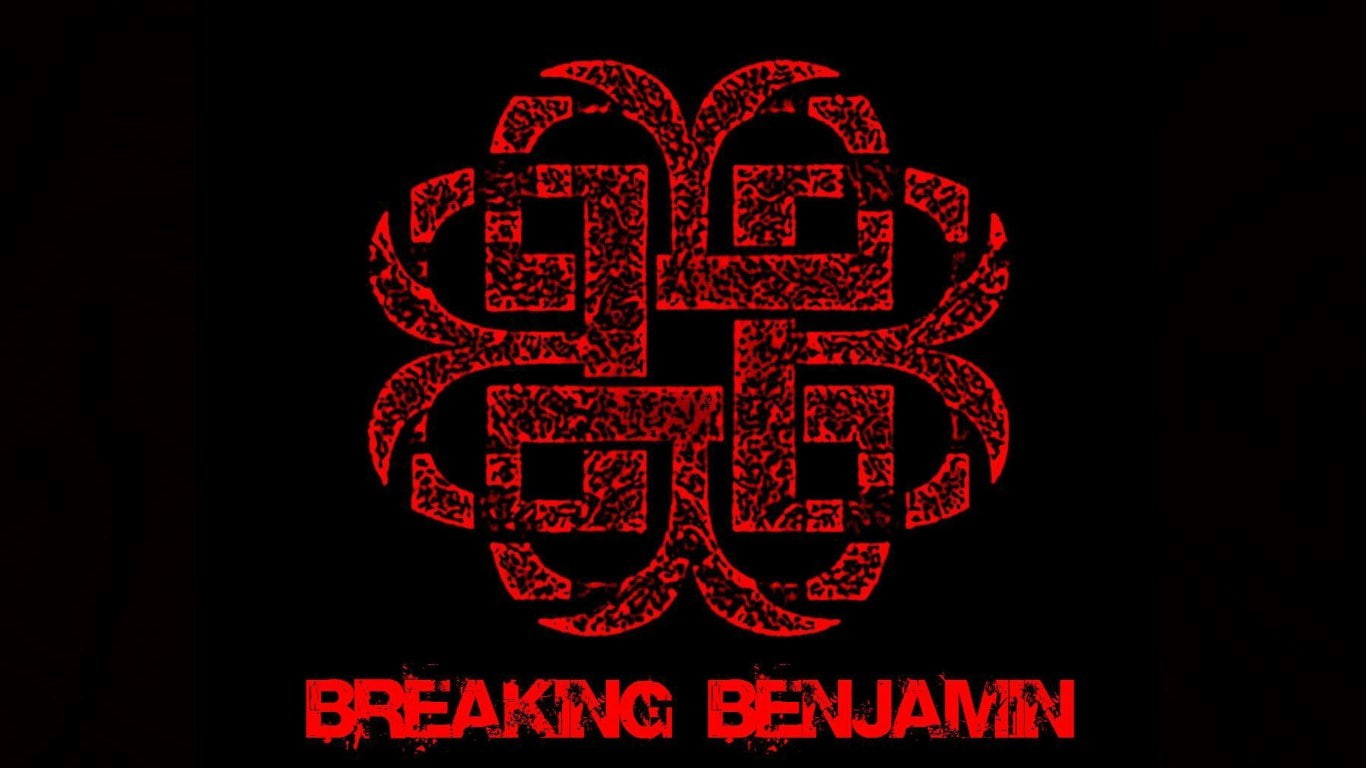 creativity, illuminated, 720P, sign, breaking benjamin, western script, communication, red, orthographic symbol, black background, no people, message, HD Wallpaper