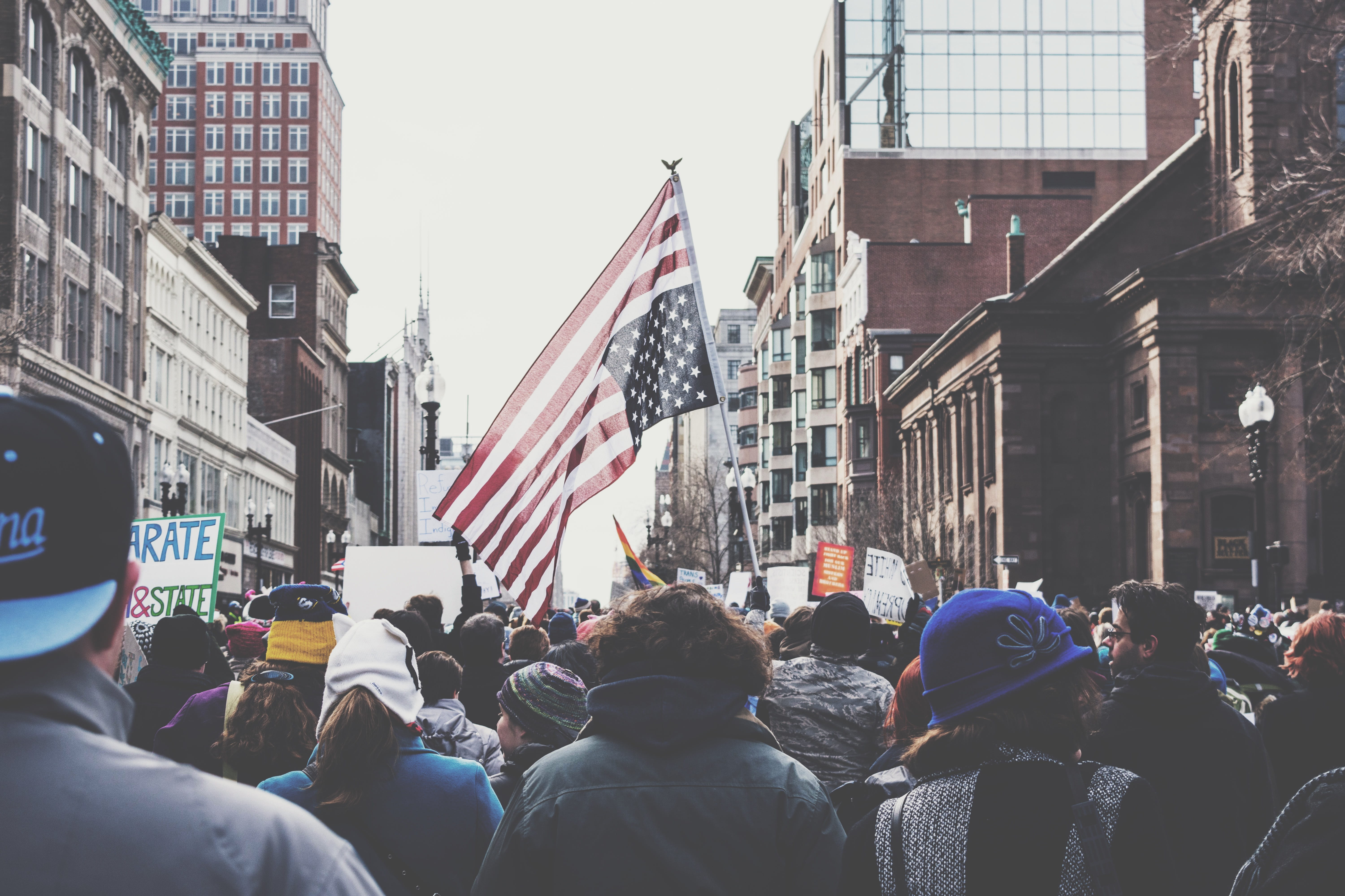 freedom, stripes, large group of people, demonstration, crowd, architecture, march, men, adult, america, street, women, united states, no hate, real people, HD Wallpaper