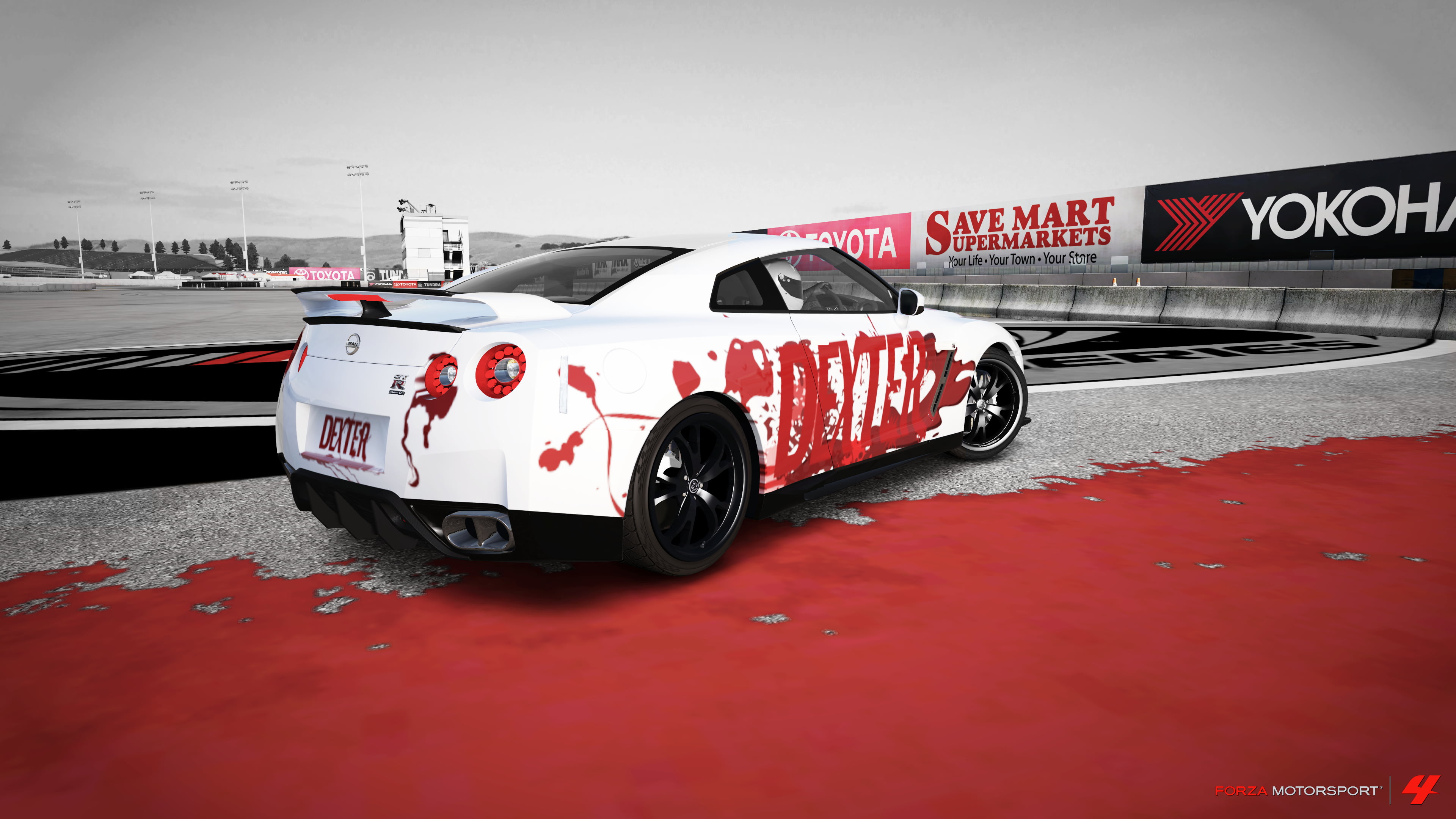 mode of transportation, car, road, copy space, Dexter, city, day, street, communication, transportation, motion, sign, text, Forza Motorsport, motor vehicle, HD Wallpaper