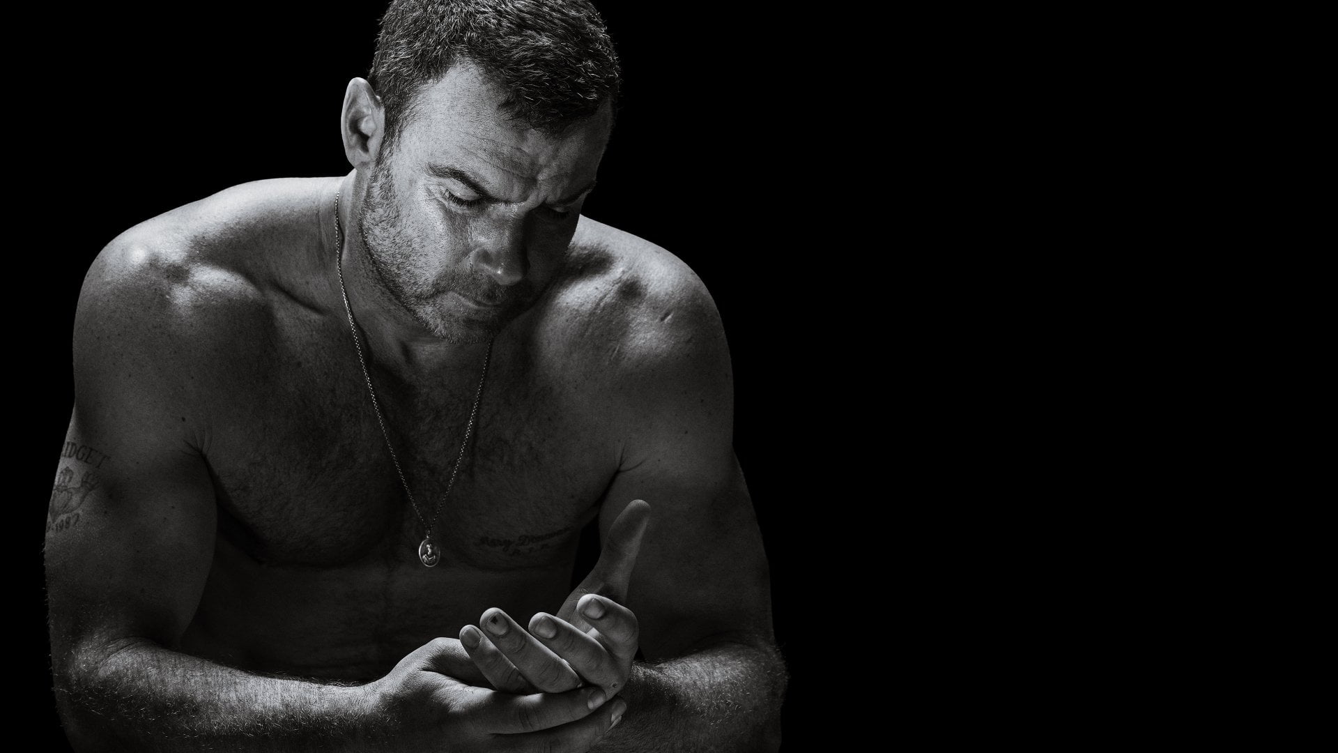TV Show, lifestyles, strength, mature men, cut out, bicep, shirtless, portrait, copy space, muscular build, one person, front view, black background, adult, HD Wallpaper