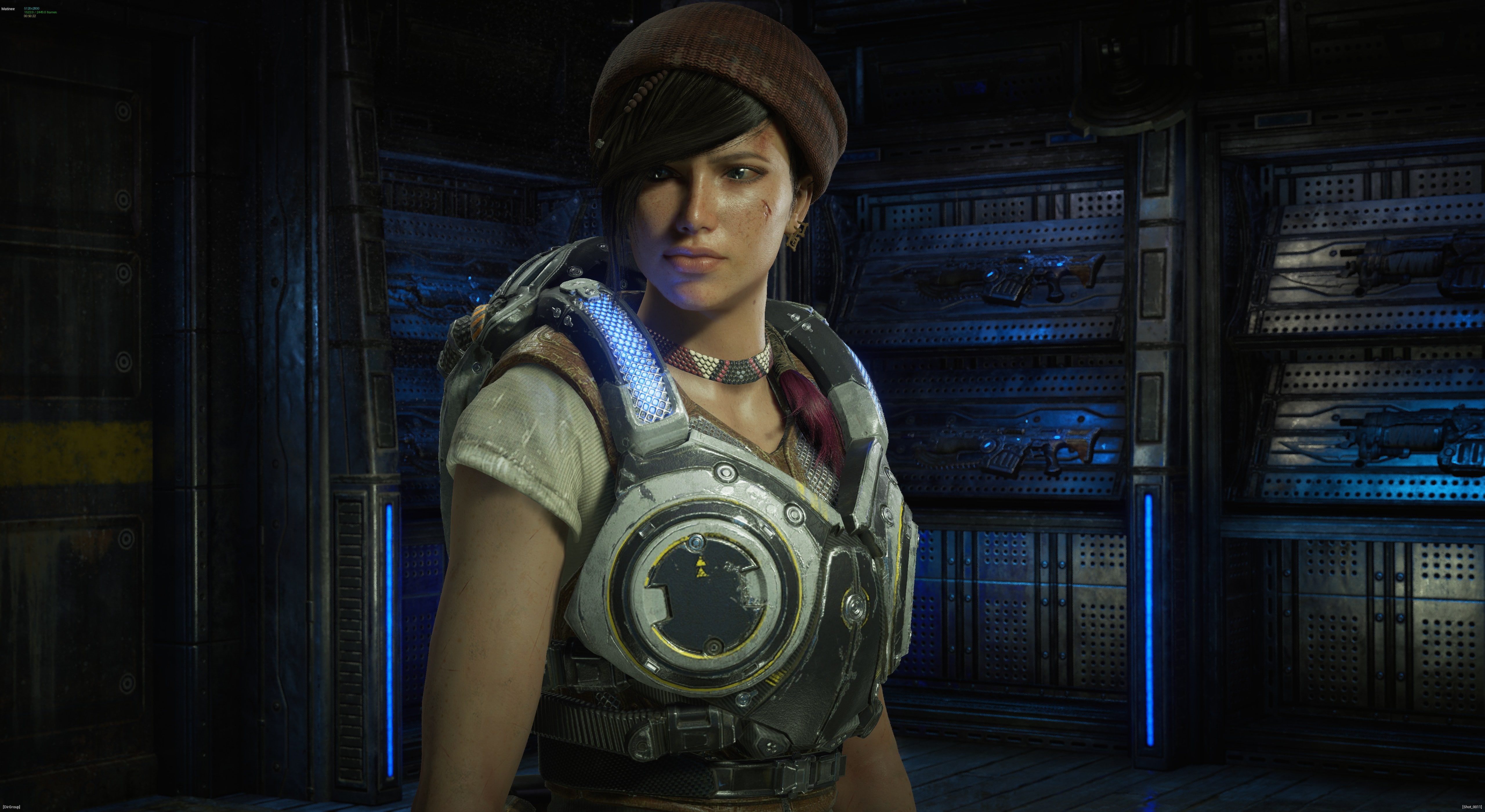 young women, contemplation, looking at camera, 5K, Kait Diaz, Gears of War 4, indoors, young adult, standing, 5K, casual clothing, front view, portrait, HD Wallpaper