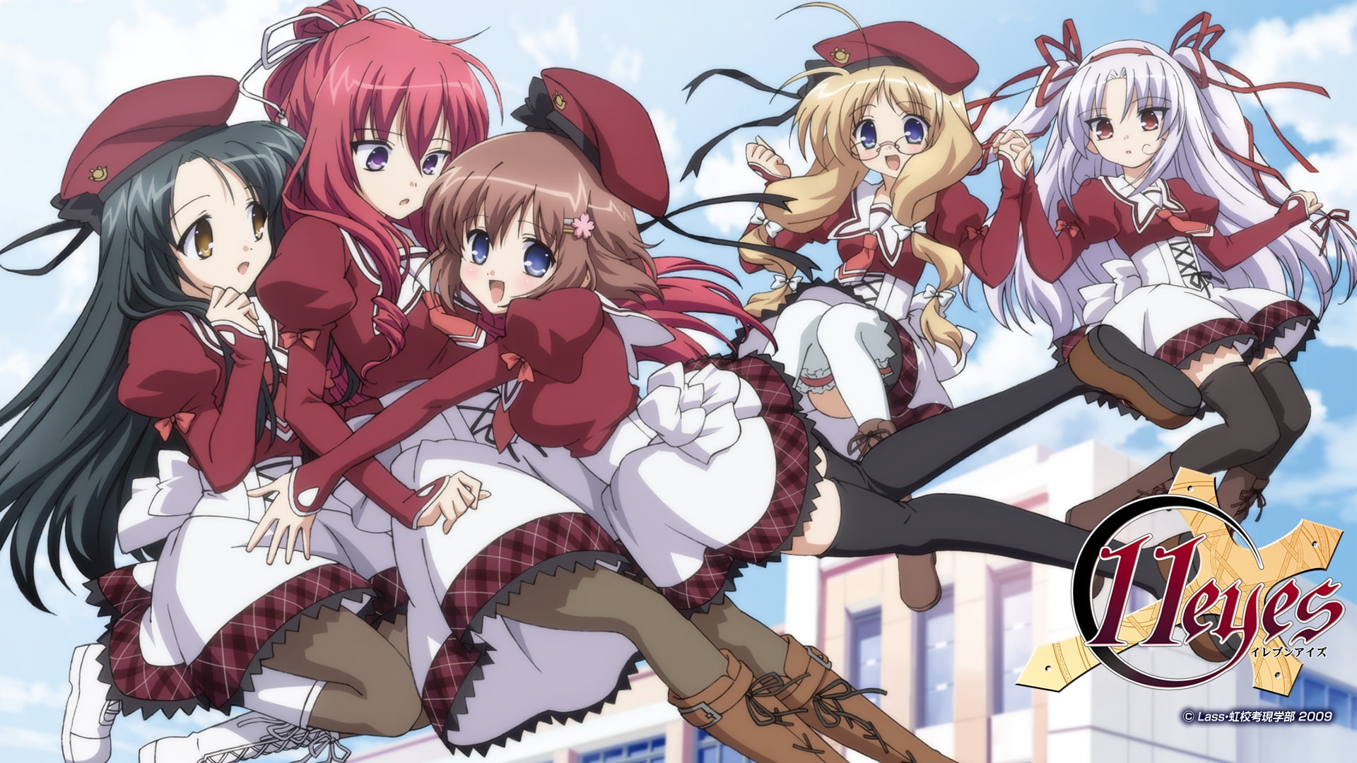 misuzu, seifuku, yuka, thighhighs, tachibana, hirohana, kukuri, 11 eyes, 1080P, minase, shiori, yukiko, kusakabe, momono, HD Wallpaper