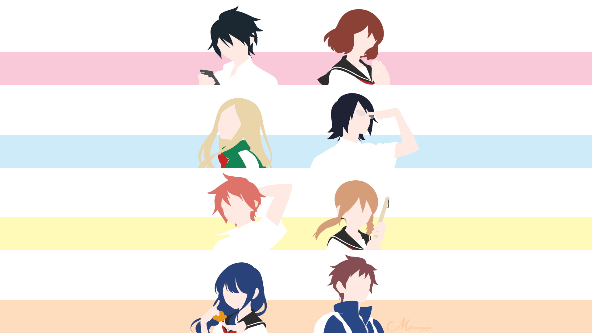 Saki Kanda, Anime, Takeru Gouda, Chizuru Takano, Ryouko Kaji, Tsurezure Children, Ayaka Kamine, Masafumi Akagi, Takurou Sugawara, Haruhiko Takase, 1080P, HD Wallpaper