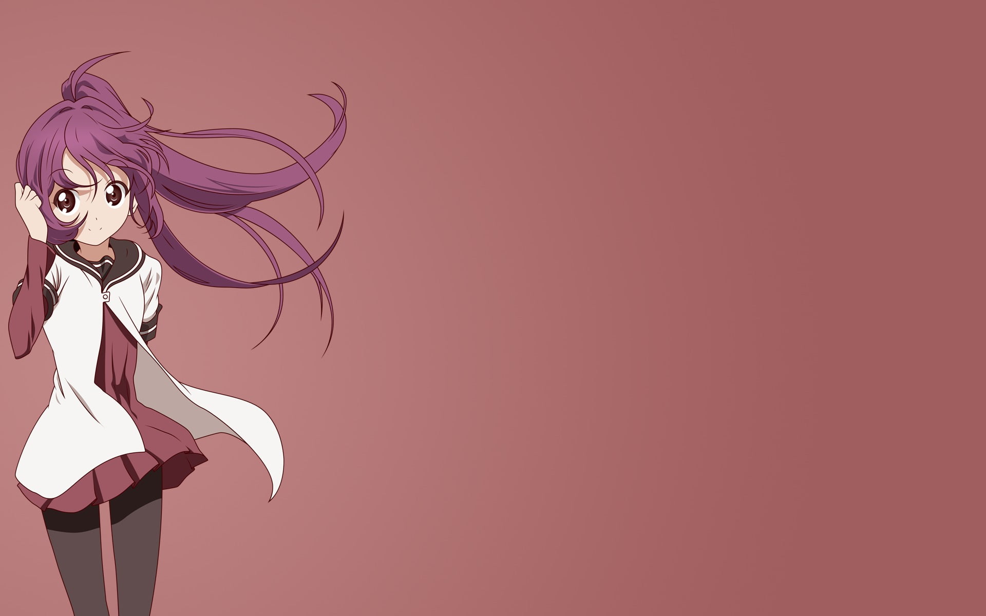 art and craft, copy space, colored background, nature, creativity, anime girls, hair, Sugiura Ayano , haired, hairstyle, red, pink color, character, indoors, HD Wallpaper