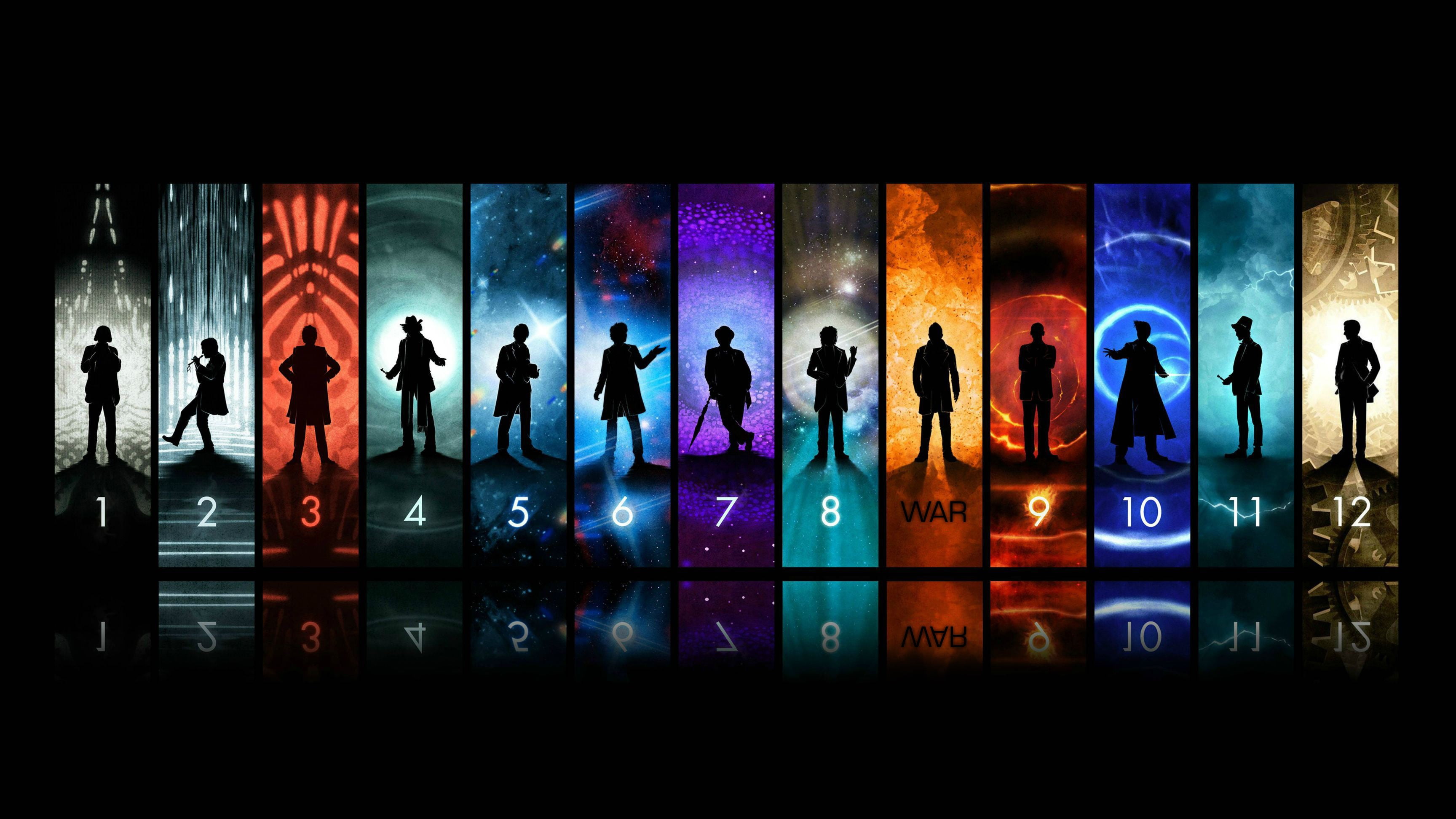 architecture, crowd, real people, women, adult, Tom Baker, built structure, lifestyles, The Doctor, night, indoors, panels, war, David Tennant, HD Wallpaper