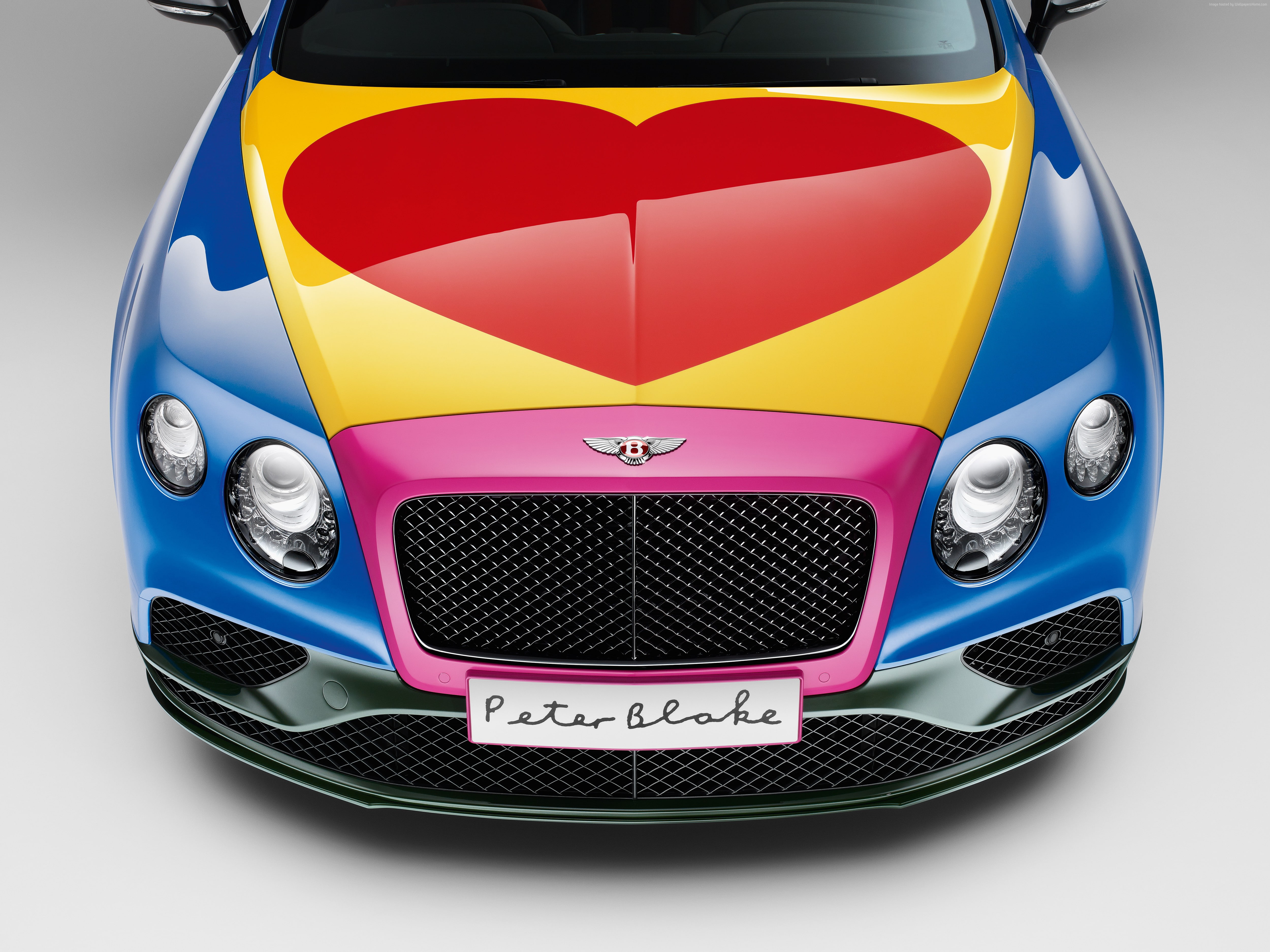 Peter Blake, cabriolet, pop art, 4K, hurt, Bentley Continental GT, HD Wallpaper