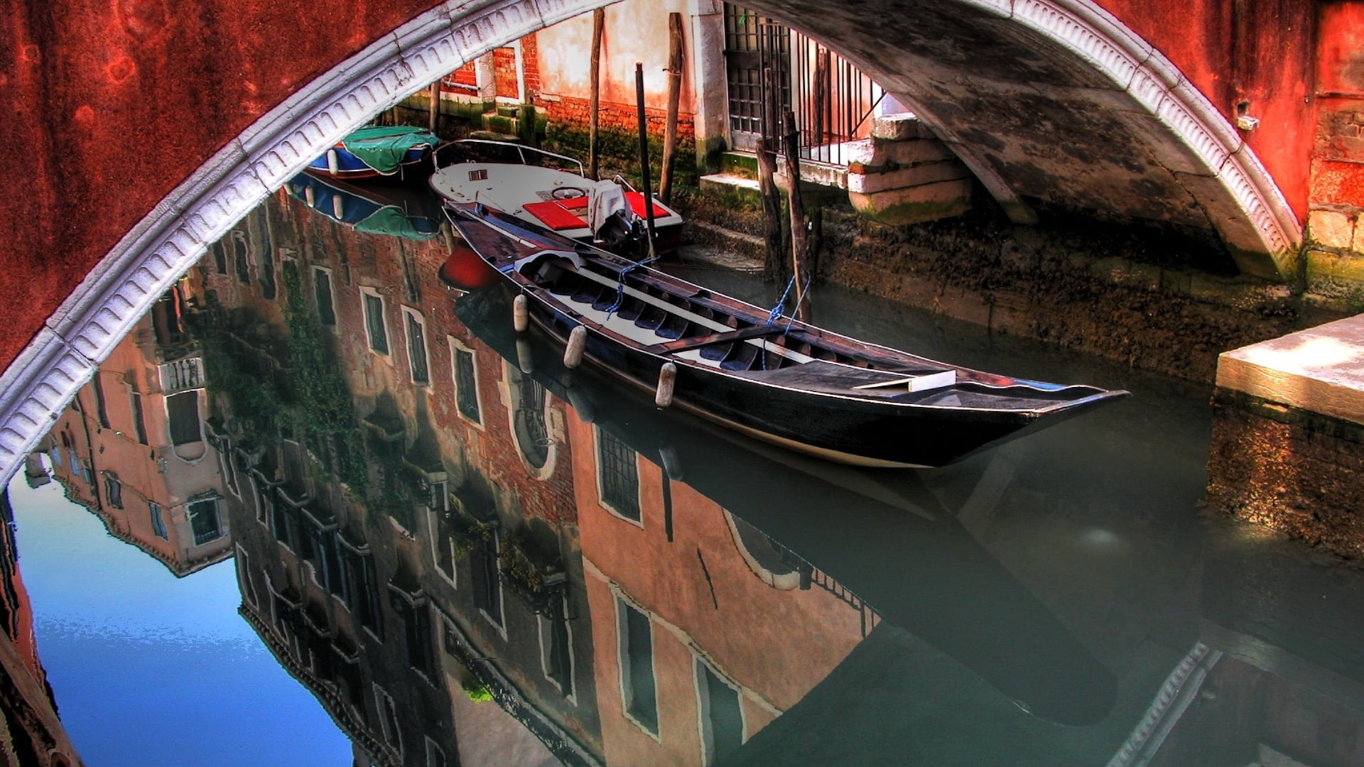 architecture, gondola - traditional boat, bridge, transportation, moored, nature, canal, day, mode of Transport, travel Destinations, venice - Italy, outdoors, HD Wallpaper