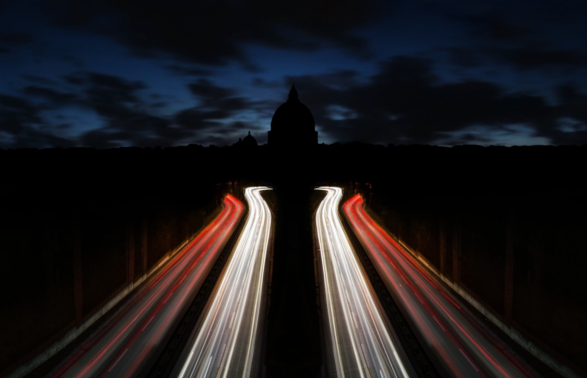 long exposure, traffic, 1080P, HD Wallpaper