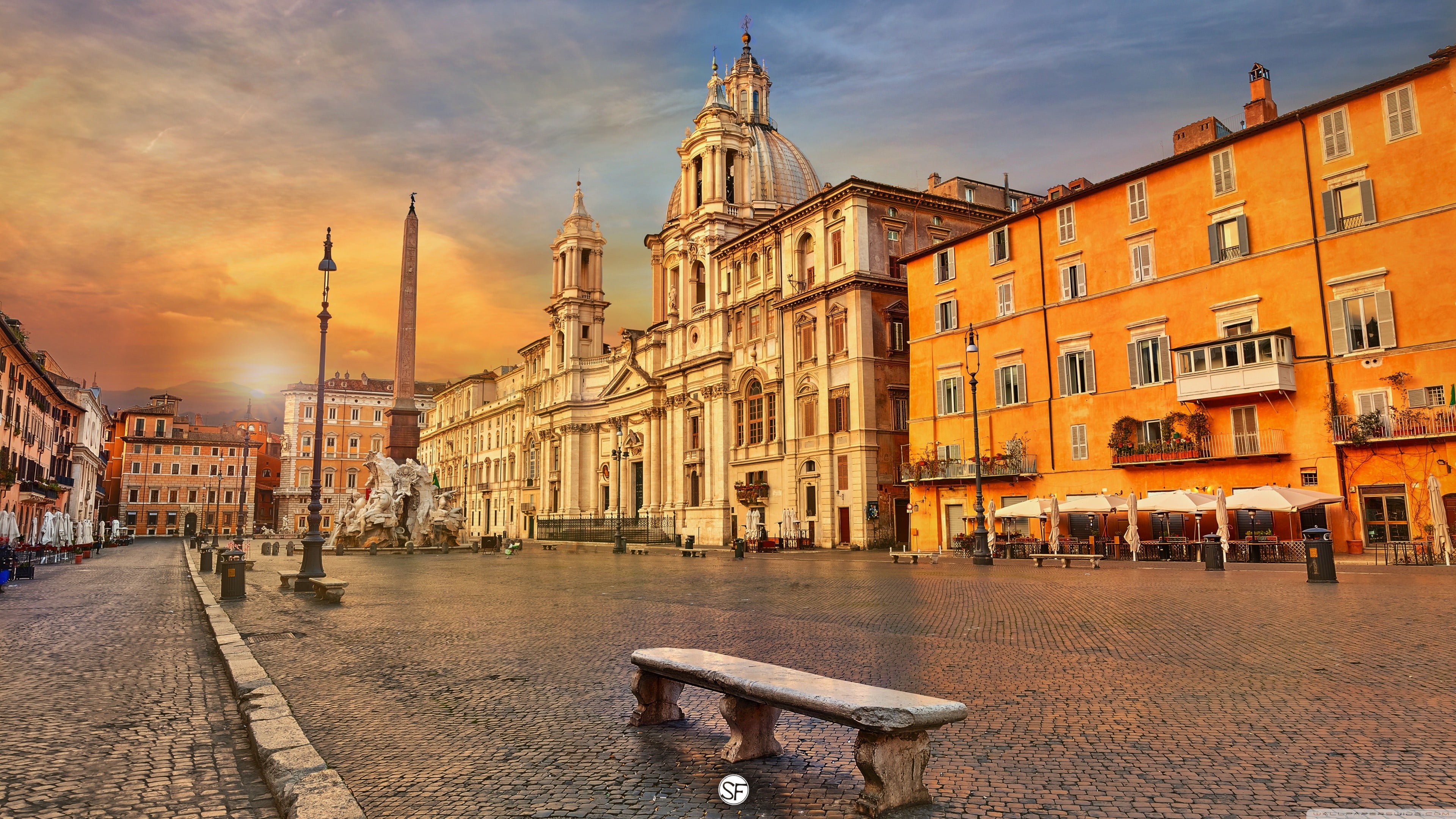 belief, church, travel, painted, Obelisk, incidental people, orange, outdoors, brown, religion, street, spirituality, 4K, tourism, building exterior, building, HD Wallpaper