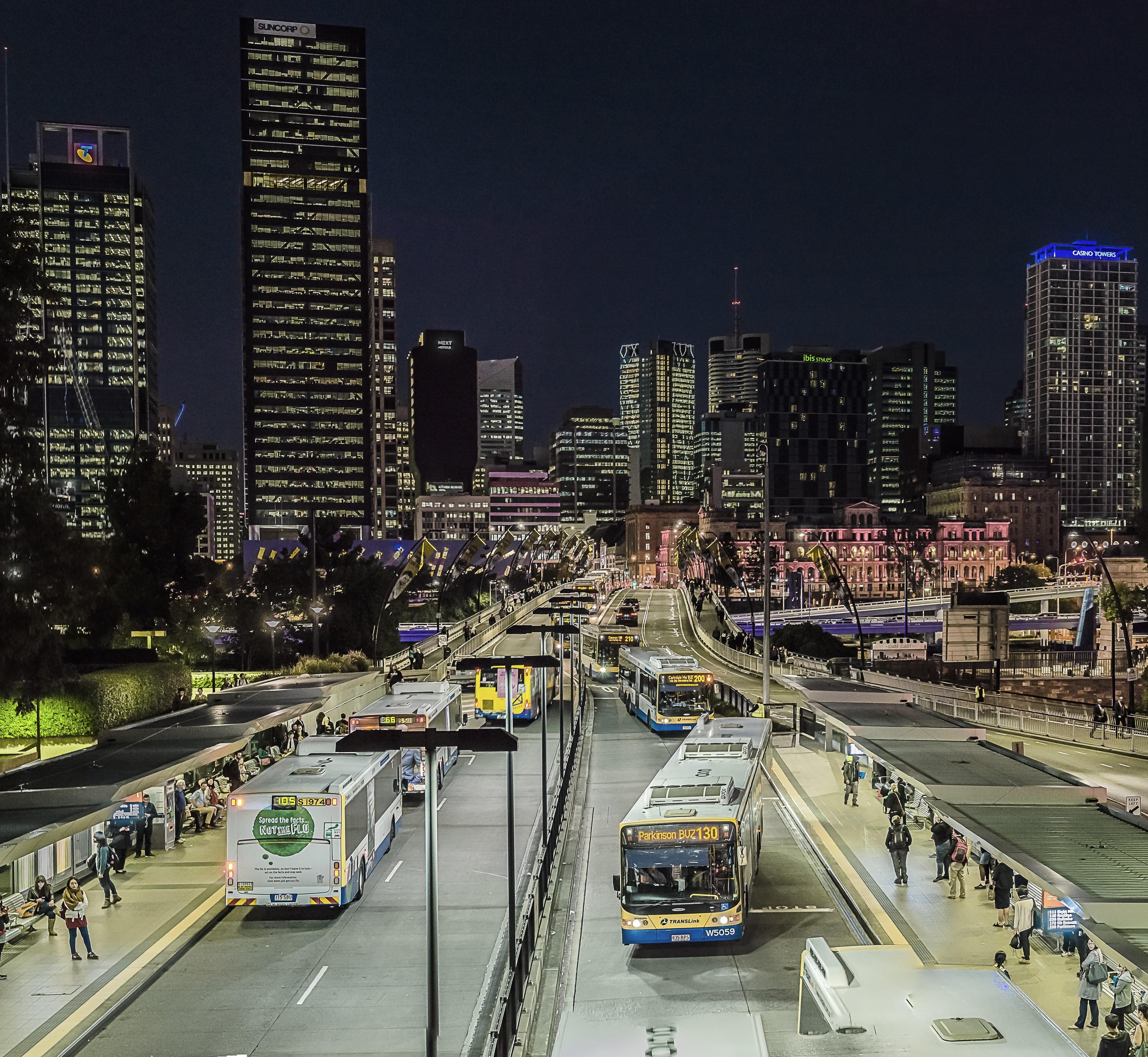 person, urban, bus, 4K, busy, sky, technology, high, office building exterior, city, night, human, metropolis, vehicle, australia, mode of transportation, HD Wallpaper