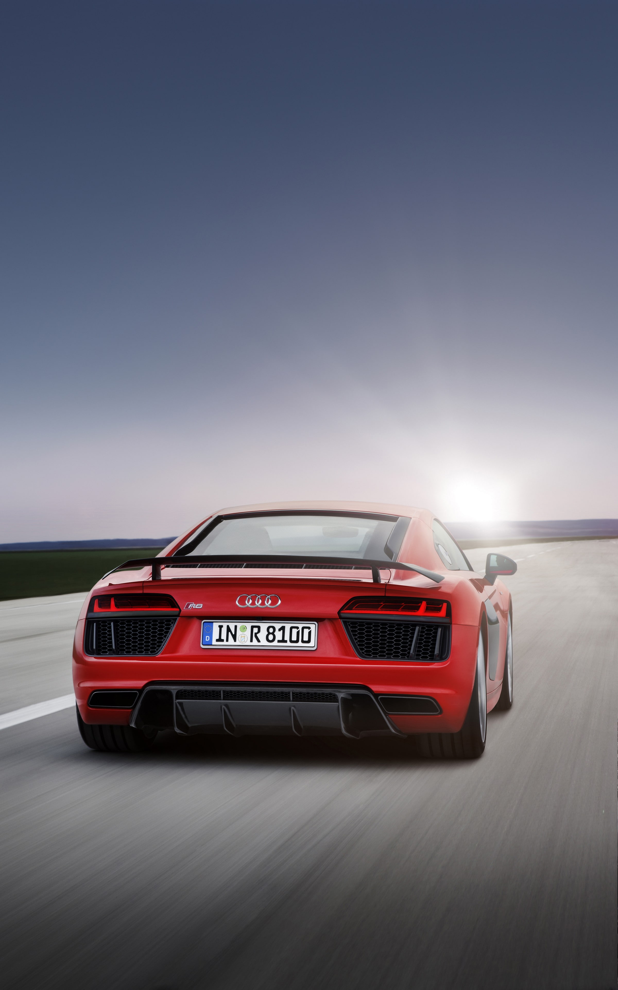 Audi R8, red cars, red, on the move, sports car, 4K, nature, blurred motion, Super Car, luxury, speed, transportation, outdoors, land vehicle, motor vehicle, Phone HD Wallpaper