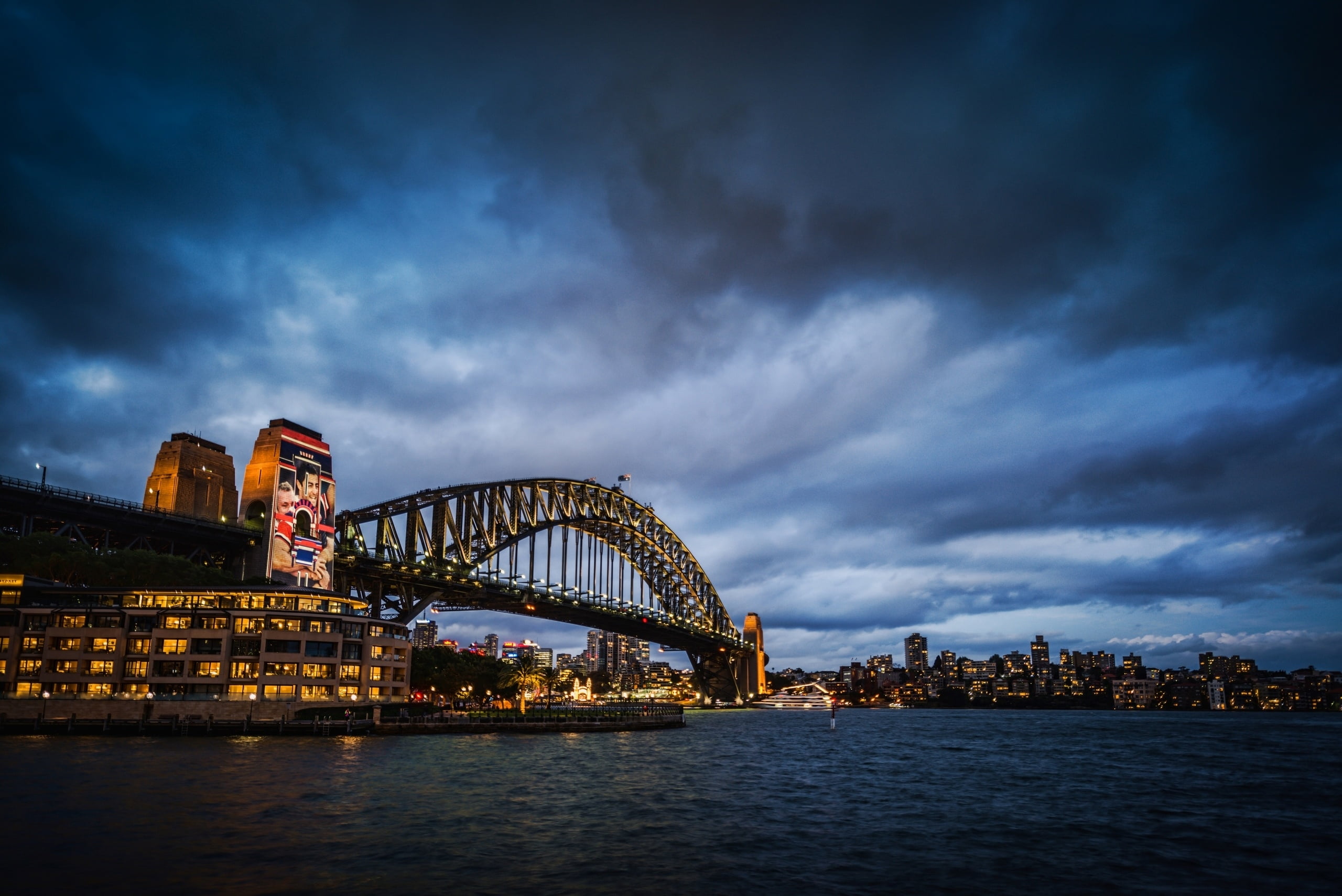 urban Skyline, city Life, sky, bridge, sydney Harbor Bridge, connection, water, bridge - Man Made Structure, sea, waterfront, scenics, downtown District, HD Wallpaper