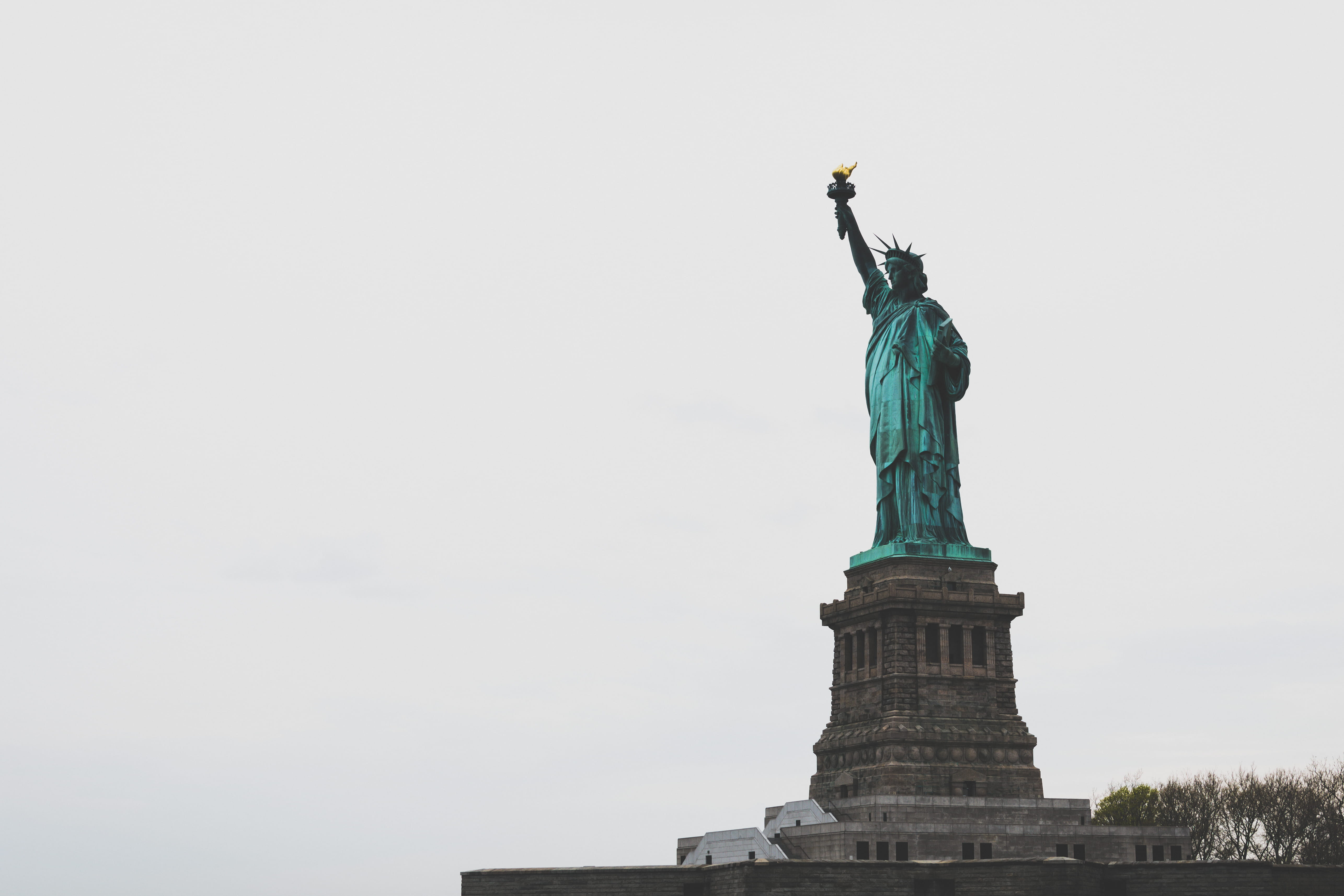 liberty, liberty Island, manhattan - New York City, the past, nature, low angle view, copy space, Beacon Of Hope, famous Place, tourism, day, statue of Liberty, HD Wallpaper