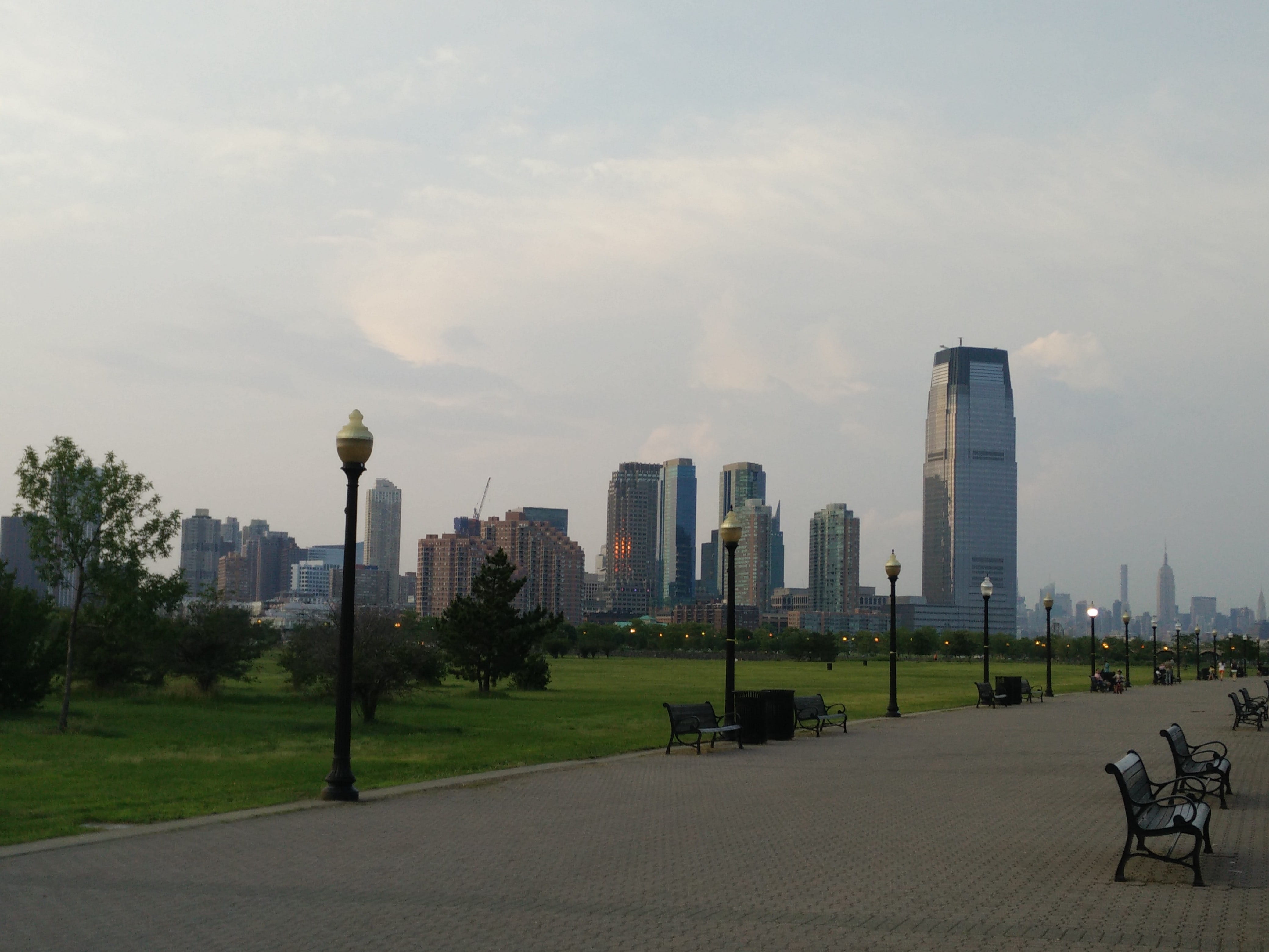 cityscape, sky, outdoors, skyline, walk, big, tall - high, nature, travel destinations, evening, tower, liberty state park, building exterior, transportation, HD Wallpaper