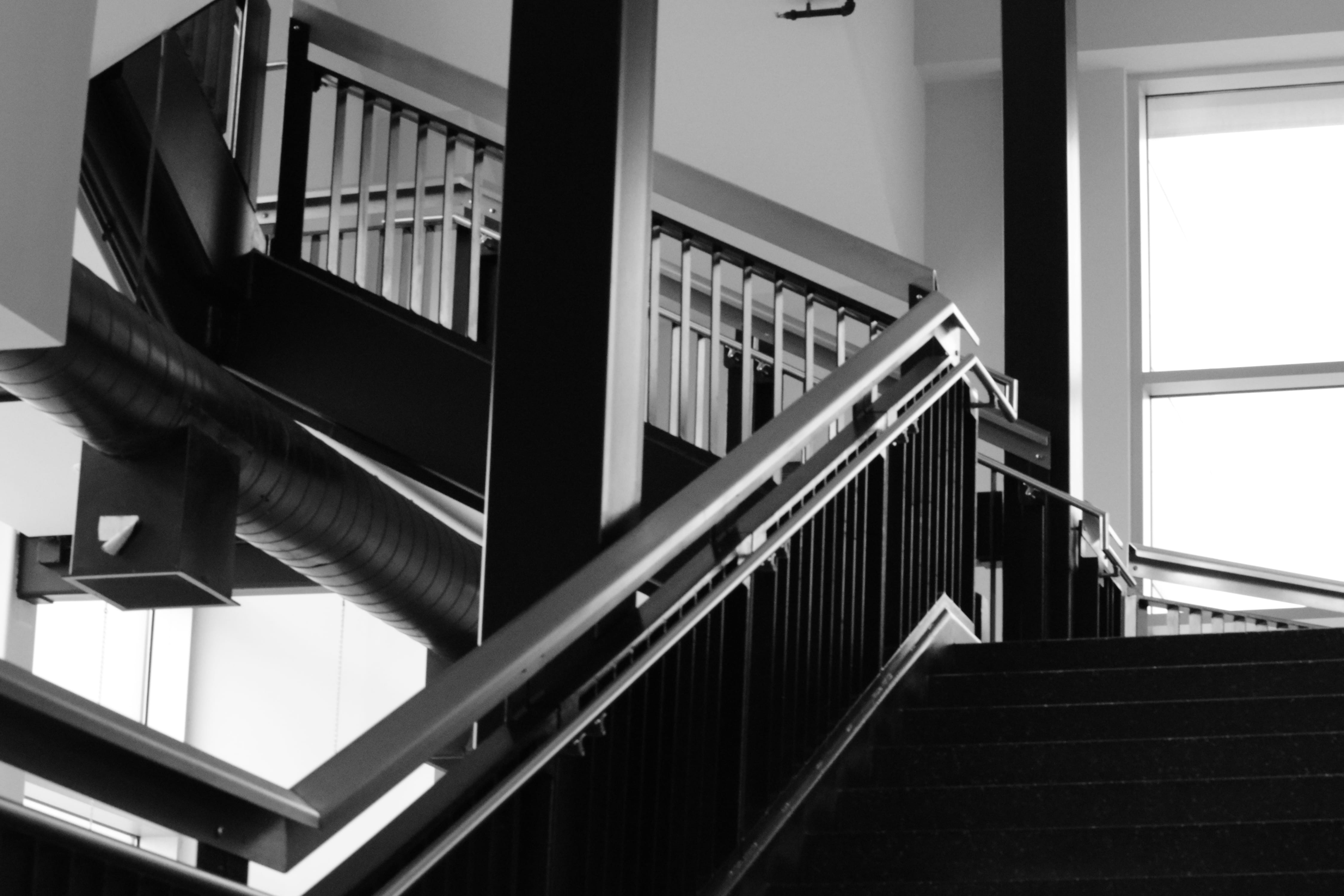 built structure, liberty state park, staircase, light, abstract, human body part, 4K, lifestyles, low angle view, jersey city, building, railing, steps and staircases, HD Wallpaper