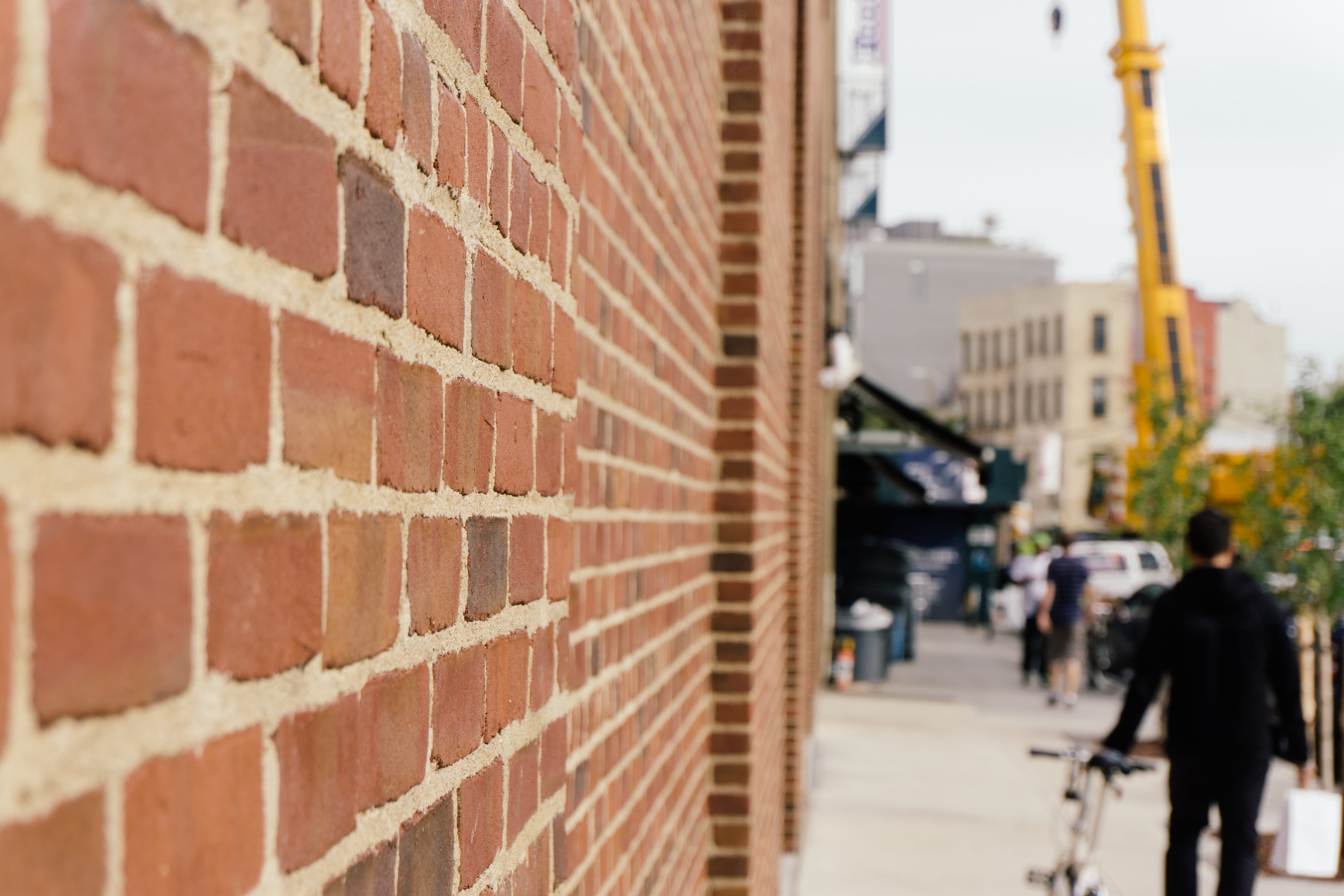 street, williamsburg, 5K, focus on foreground, apple williamsburg, building exterior, new york, new york city, brick, apple store, blurry, building, wall - building feature, HD Wallpaper