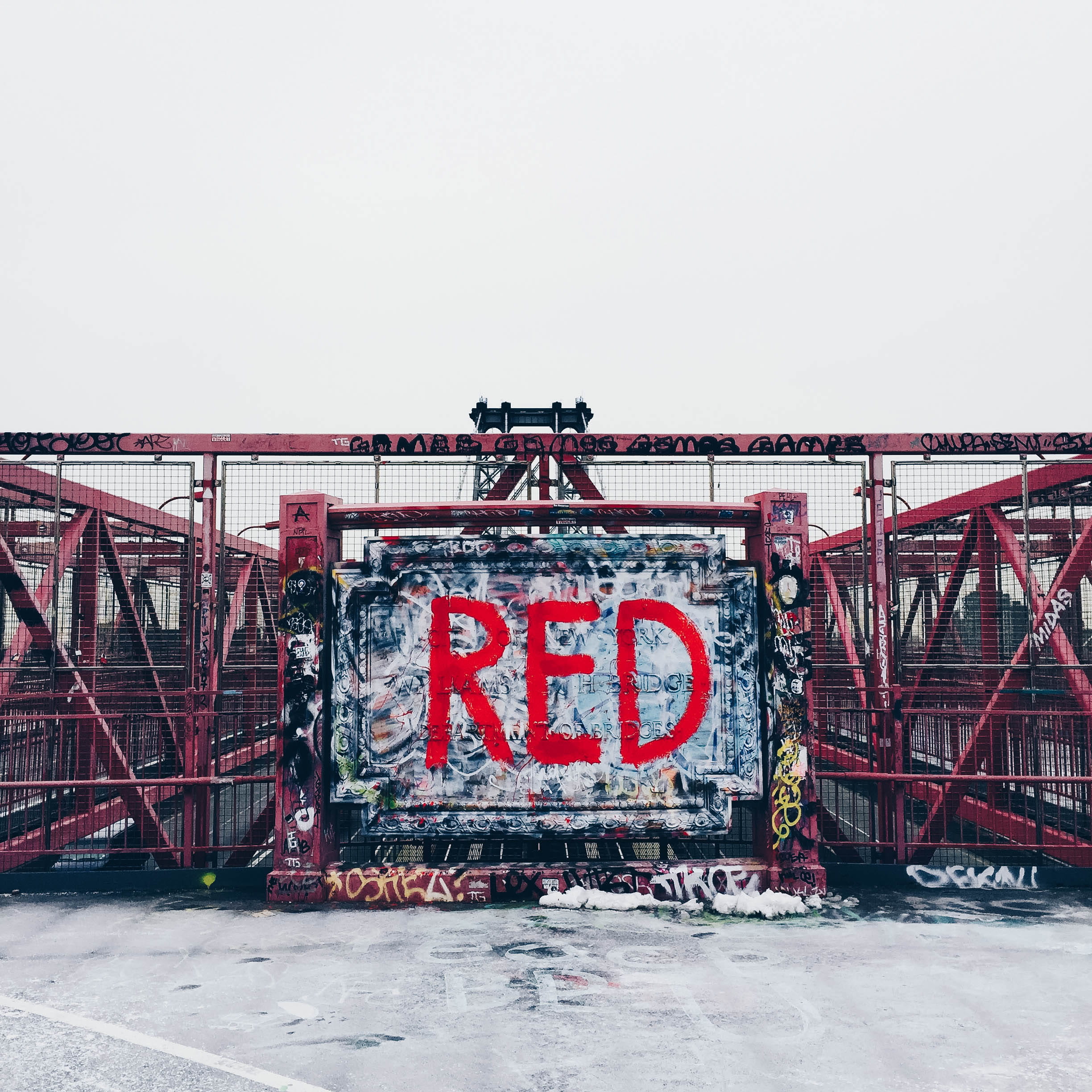 newyork, bridge, copy space, transportation, group of people, nature, industry, men, red, real people, united states, connection, snow, 1080P, new york, Phone HD Wallpaper
