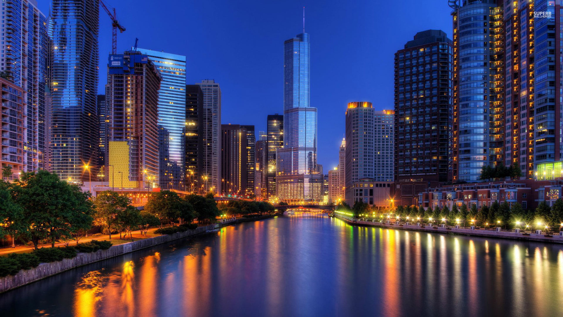 chicago, usa, 1080P, illinois, 1920x1200, uhd, world, night, 4k wallpapes, HD Wallpaper