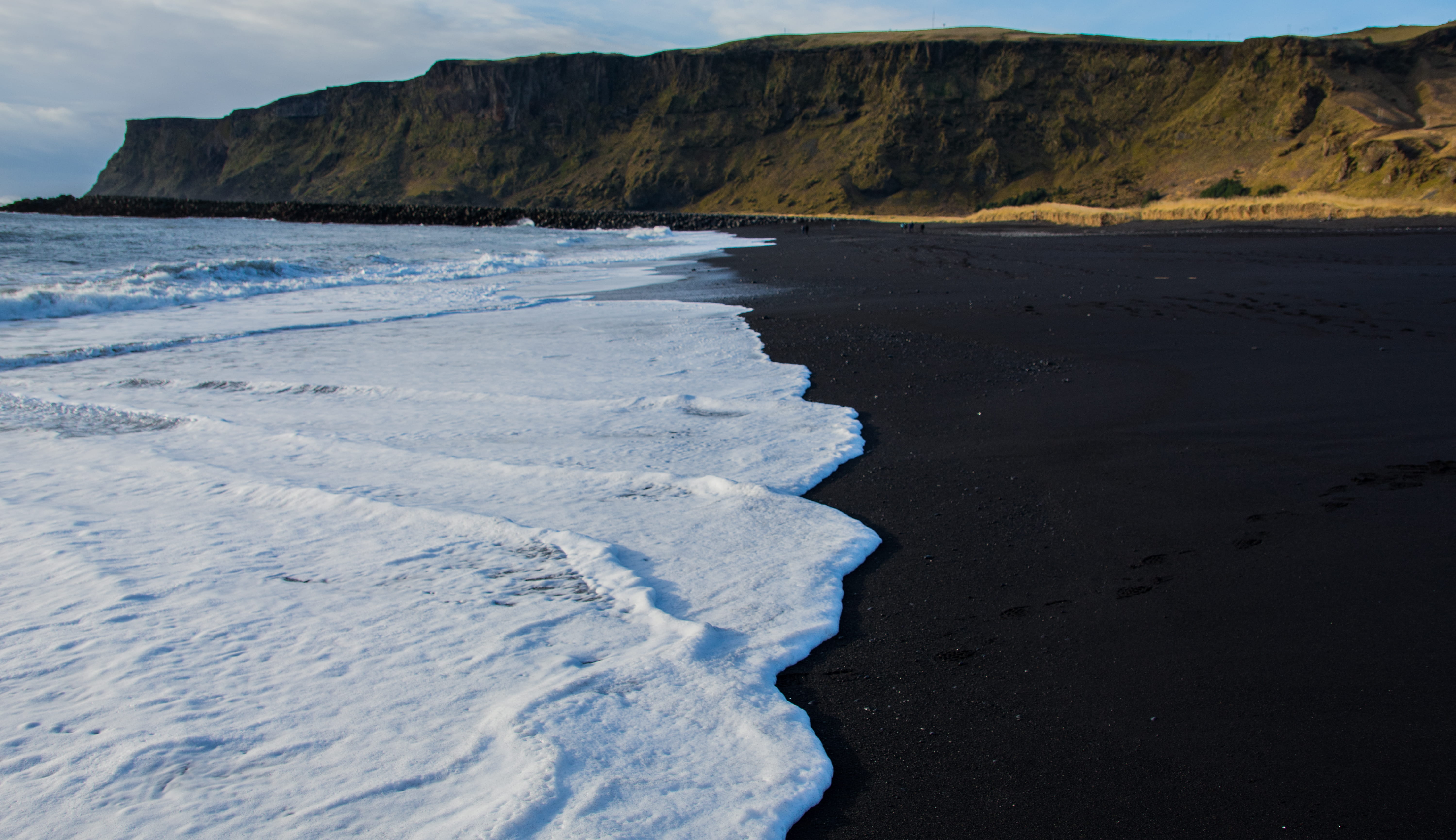 surfing, sky, scenics - nature, tranquility, sport, 5K, vik, photography, nikon d7100, travel, outdoors, motion, black sand, iceland, tranquil scene, mountain, HD Wallpaper