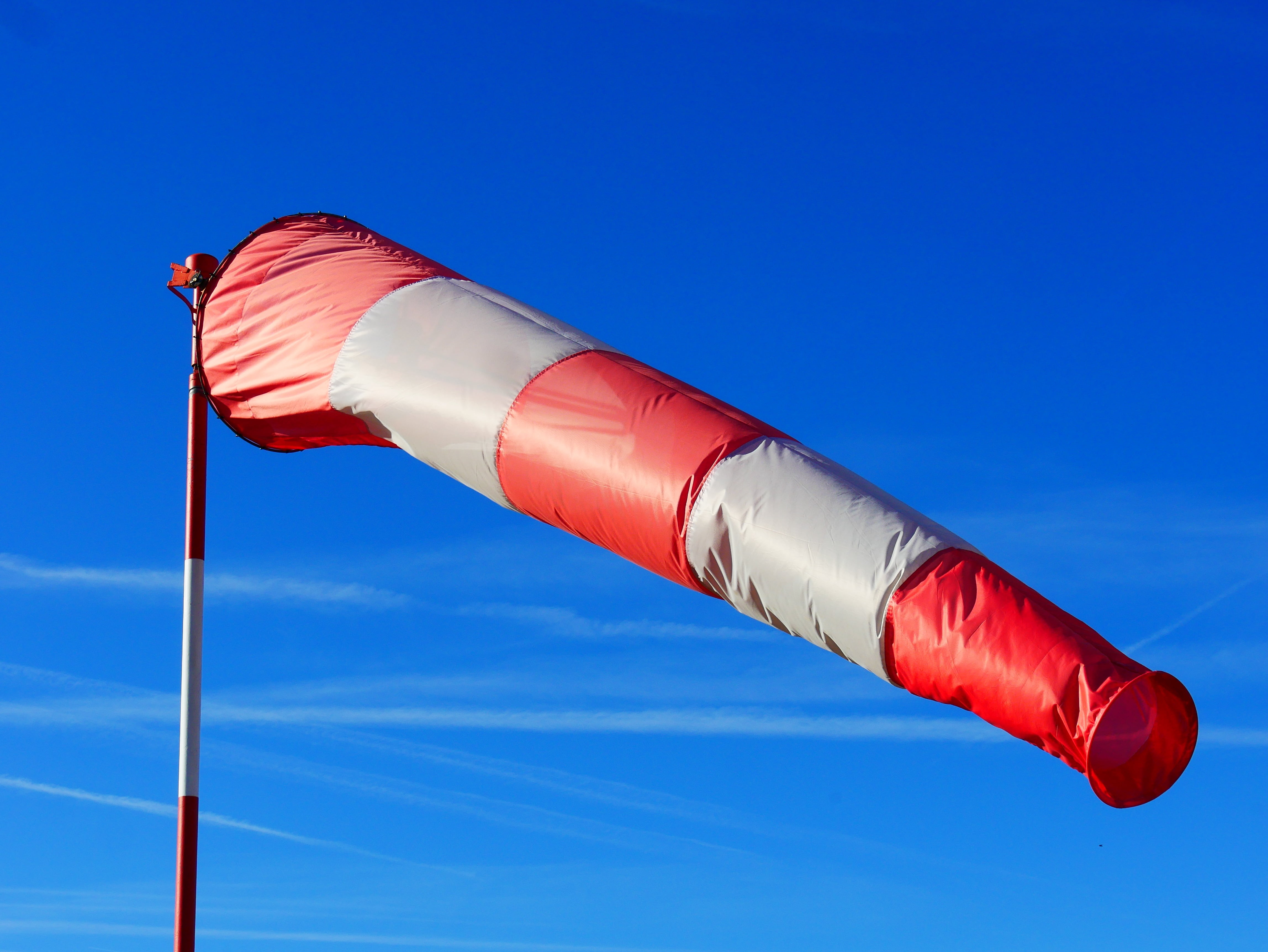 wind sock, single object, clear sky, sky, flag, outdoors, aviation, fly, healthcare and medicine, airport, wind, anemometer, environment, day, white color, HD Wallpaper