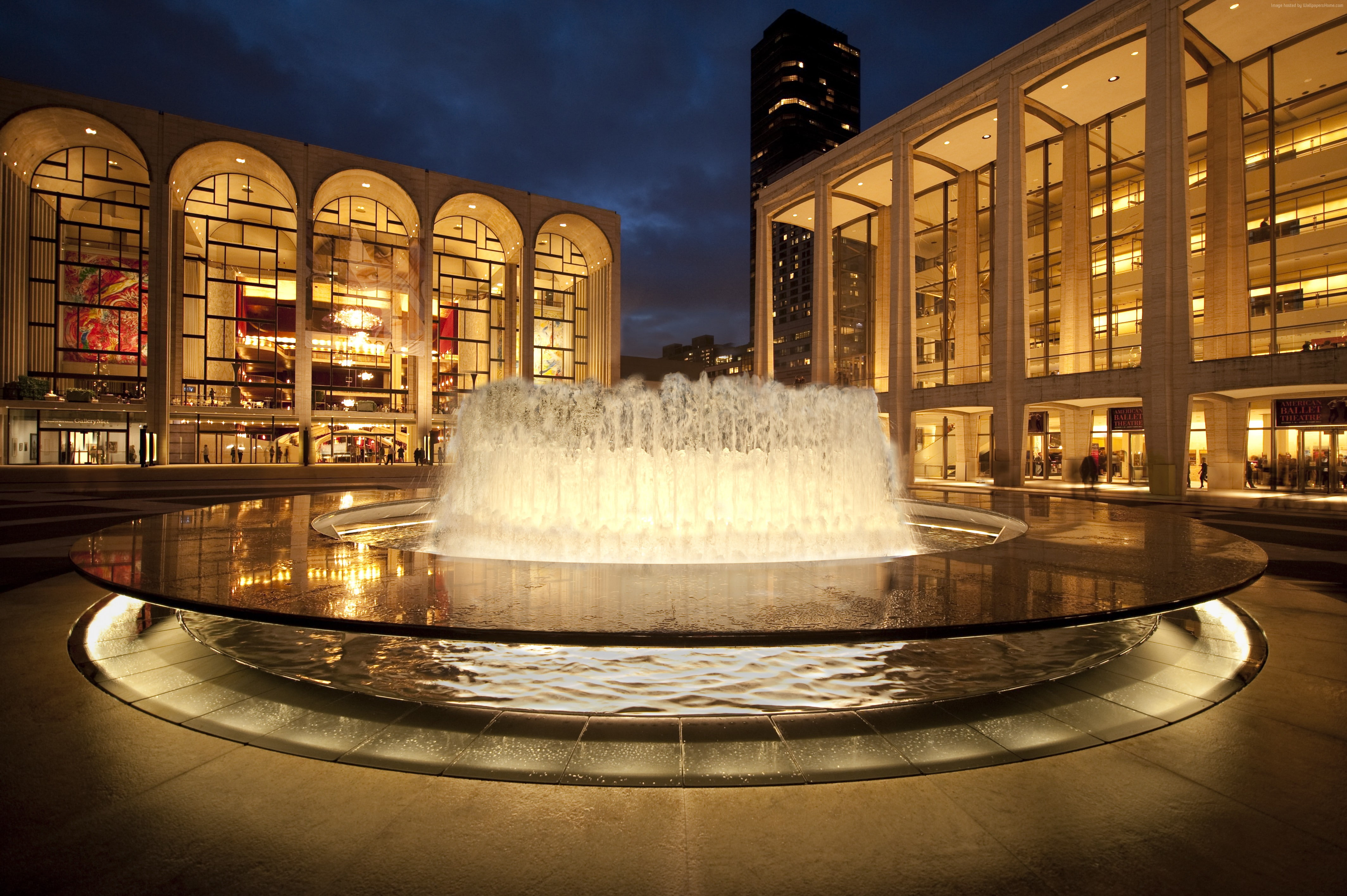 travel, tourism, 4K, Lincoln Center for the Performing Arts, USA, New York, NY, fountain, HD Wallpaper