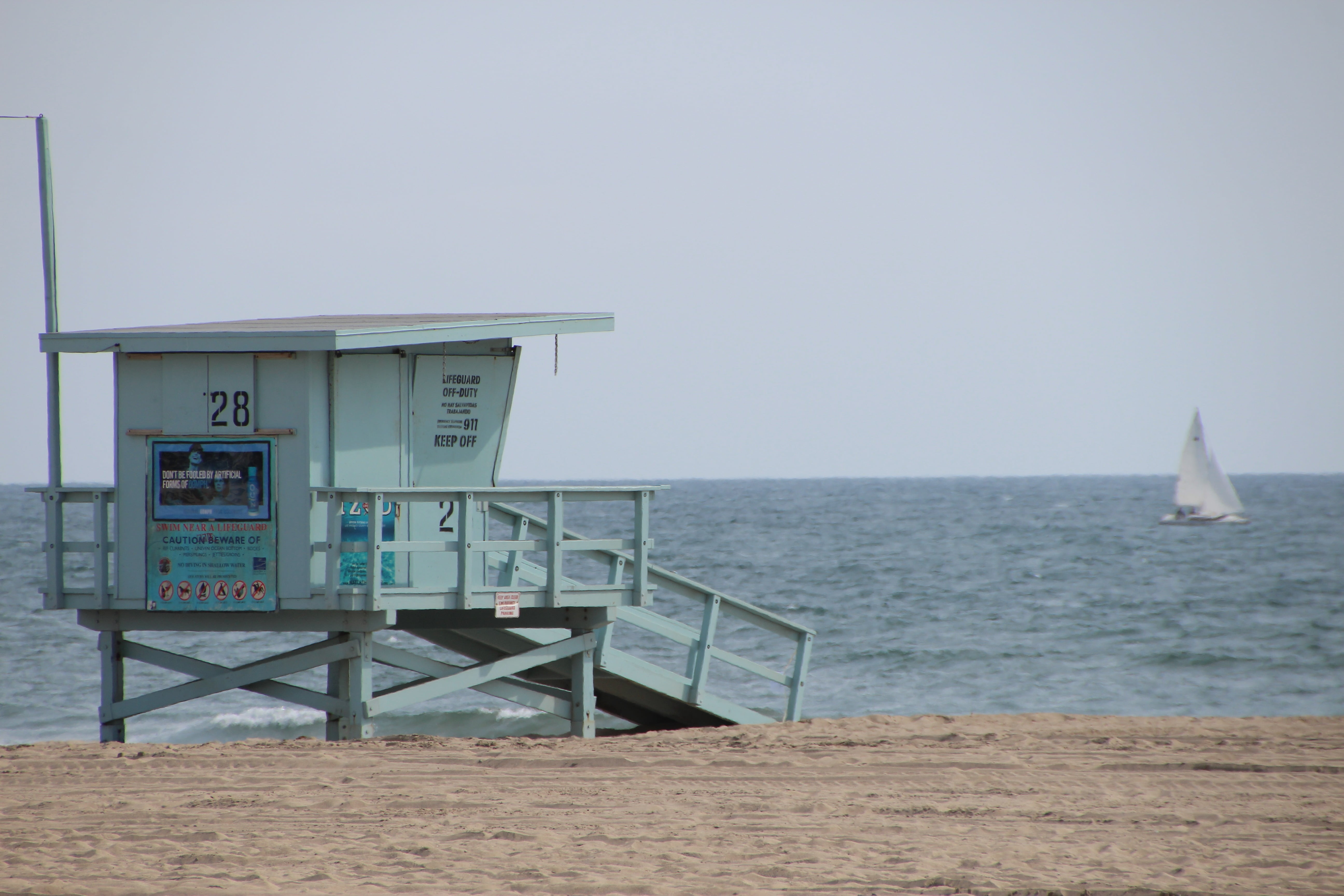 ocean, no people, safety, holiday, usa, house, protection, day, lifeguard hut, waters, land, sand, nature, built structure, santa monica, hut, los angeles, HD Wallpaper