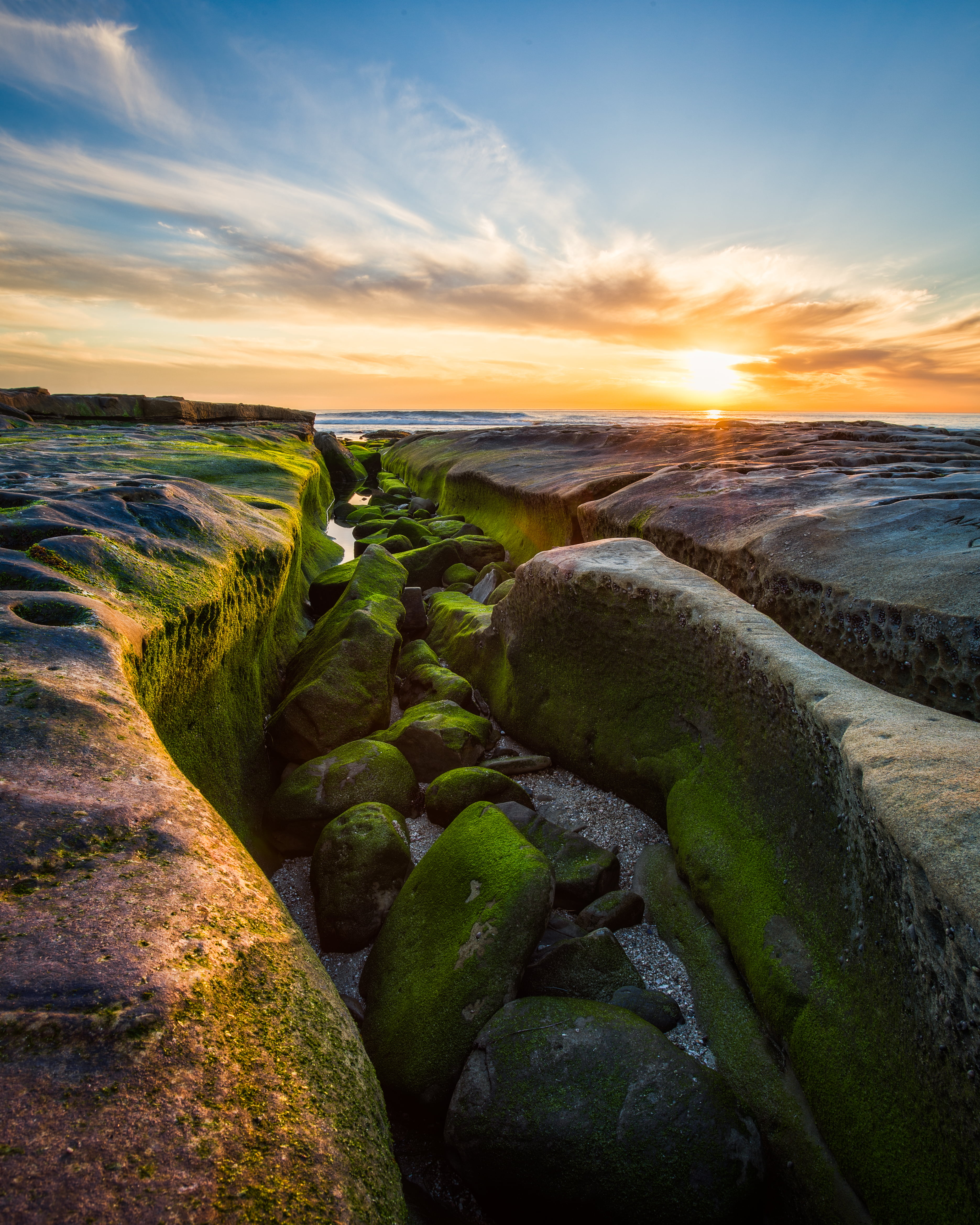 mark 3, green, stratus, Low Tide, trench, Beach, canon 5d mark iii, sea, Pacific  Ocean, body of water, clouds, scenics, rock - Object, 32-bit, daytime, Phone HD Wallpaper