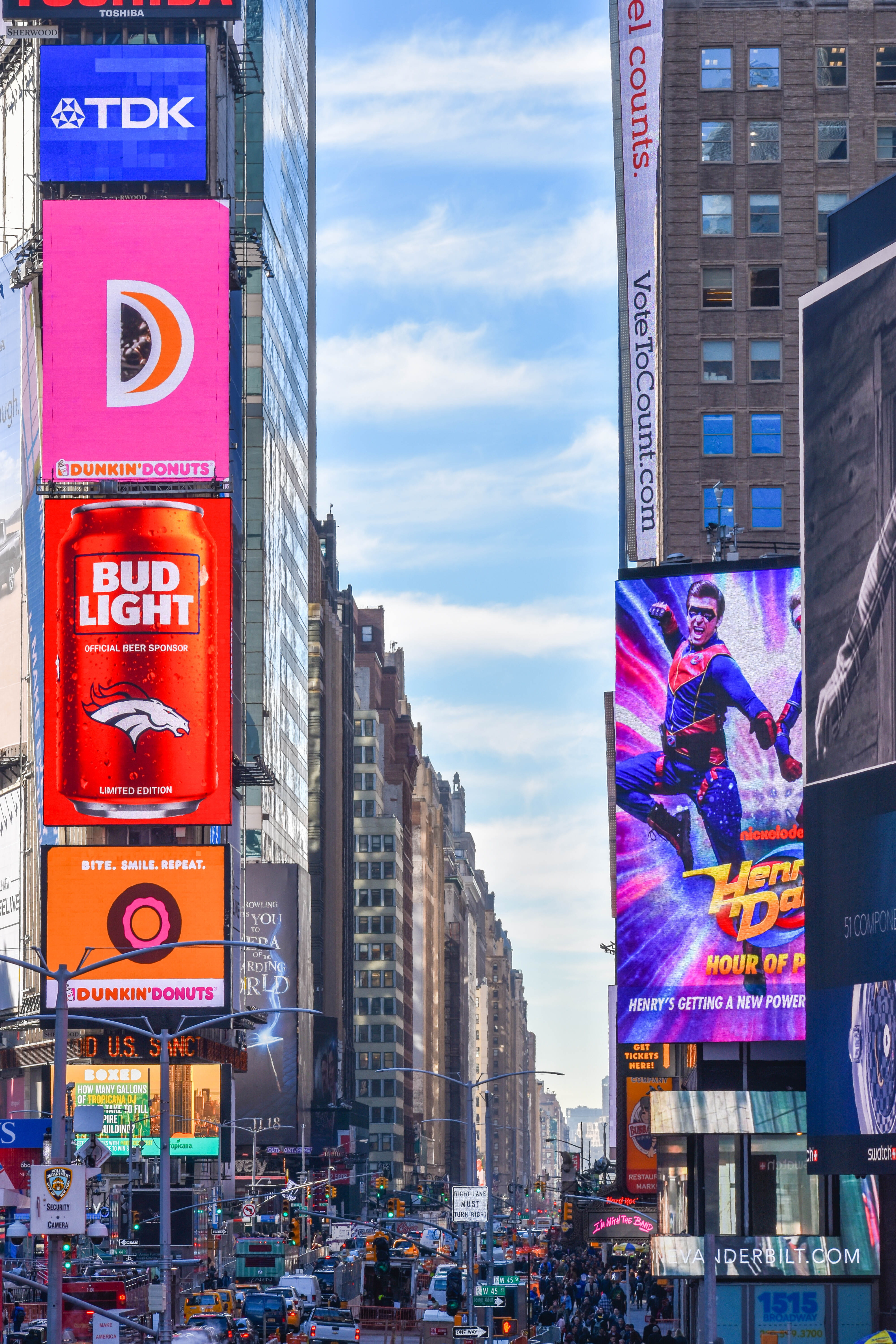 nature, times square, city, theater district, cloud - sky, tower, building exterior, 5K, communication, media, commercial sign, text, skyscraper, multi colored, Phone HD Wallpaper