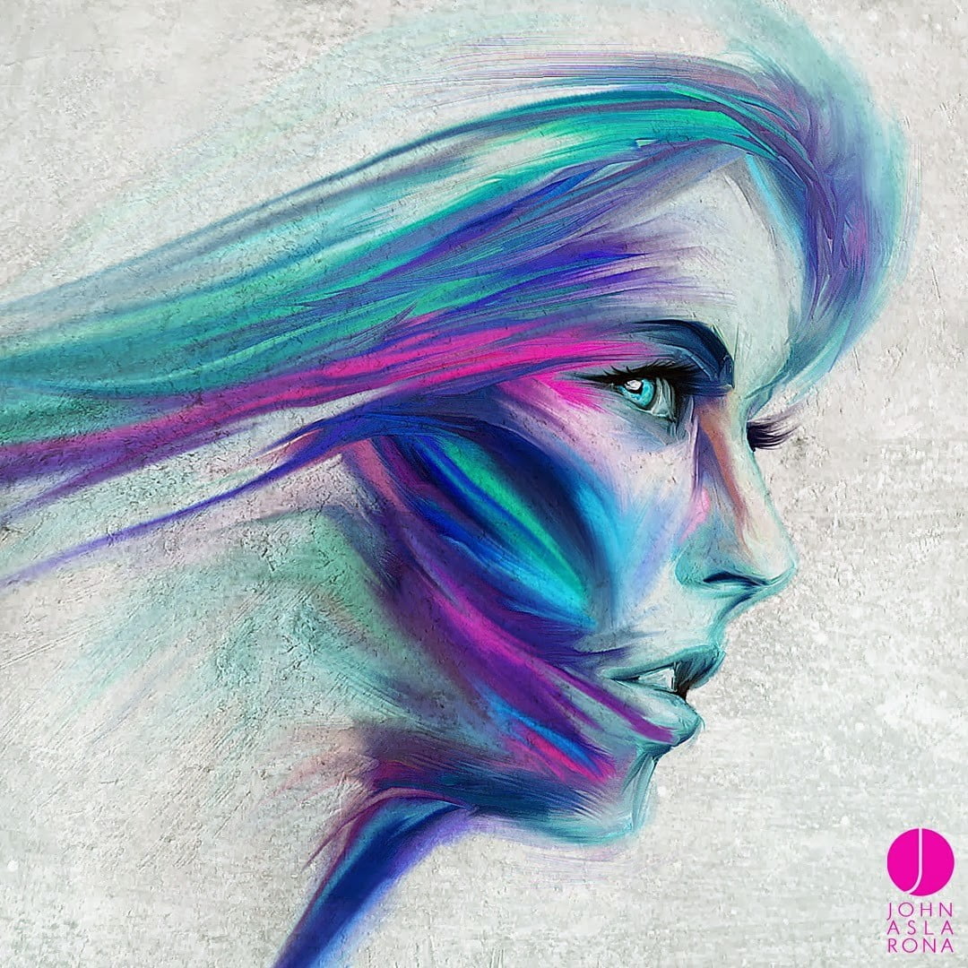 vibrant color, art and craft, creativity, painted, close-up, body part, outdoors, human face, young women, young adult, John Aslarona, profile view, headshot, Phone HD Wallpaper