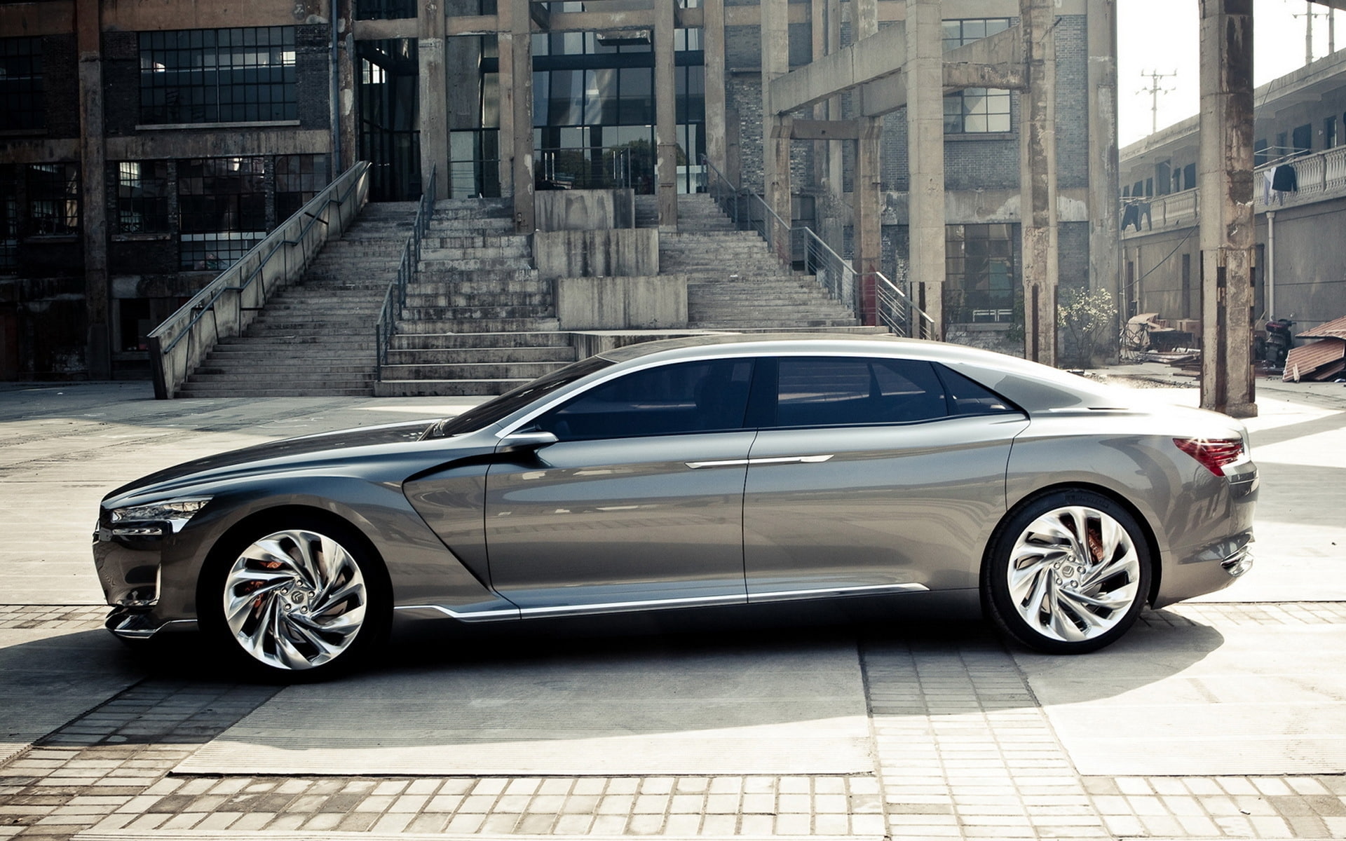 sedan, limousine, concept, 1080P, metropolis, silver, citroen, HD Wallpaper