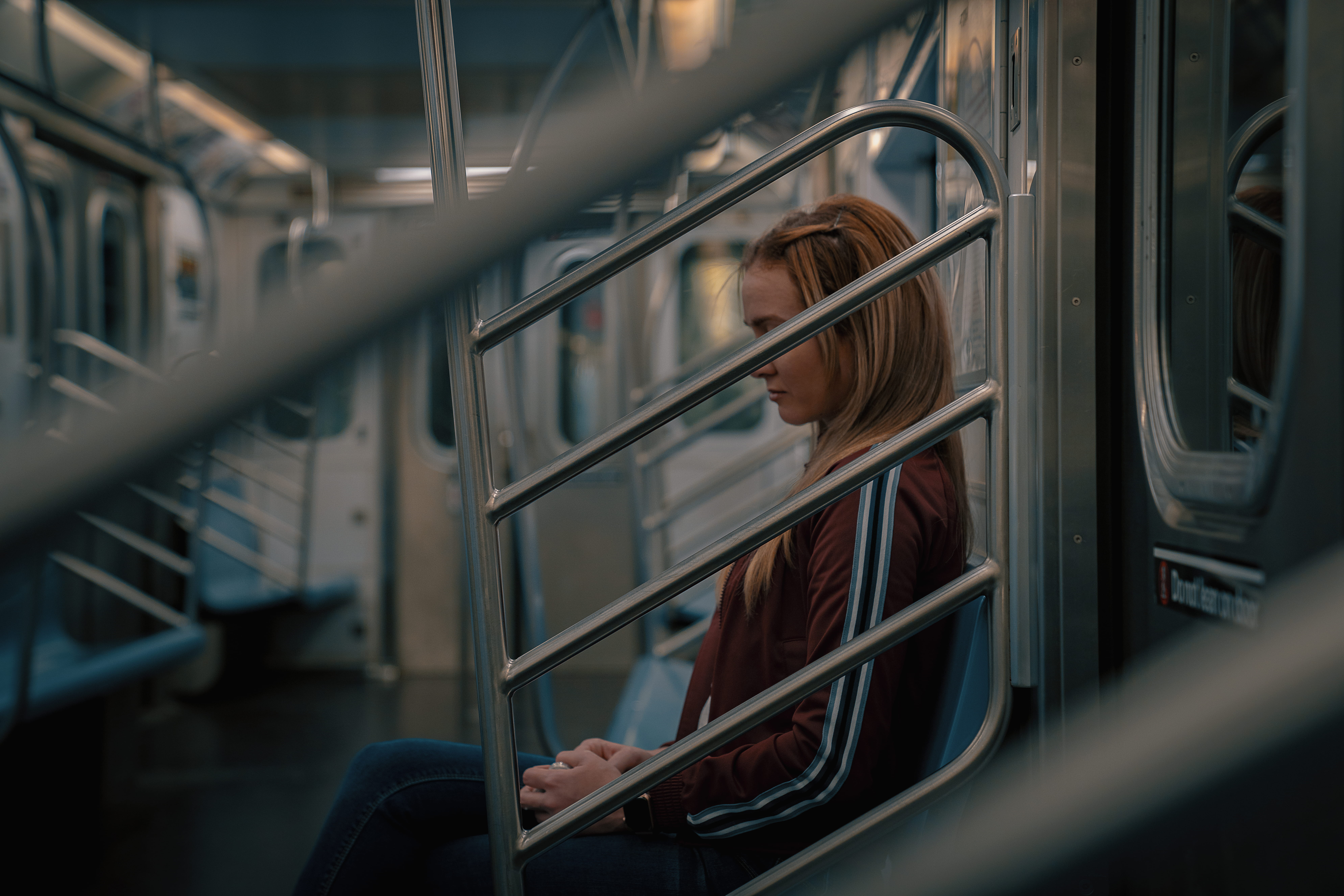 8K, passenger, women, transportation, journey, blonde, window, travel, hairstyle, new york, young, real people, one person, person, nyc, subway, mode of transportation, HD Wallpaper