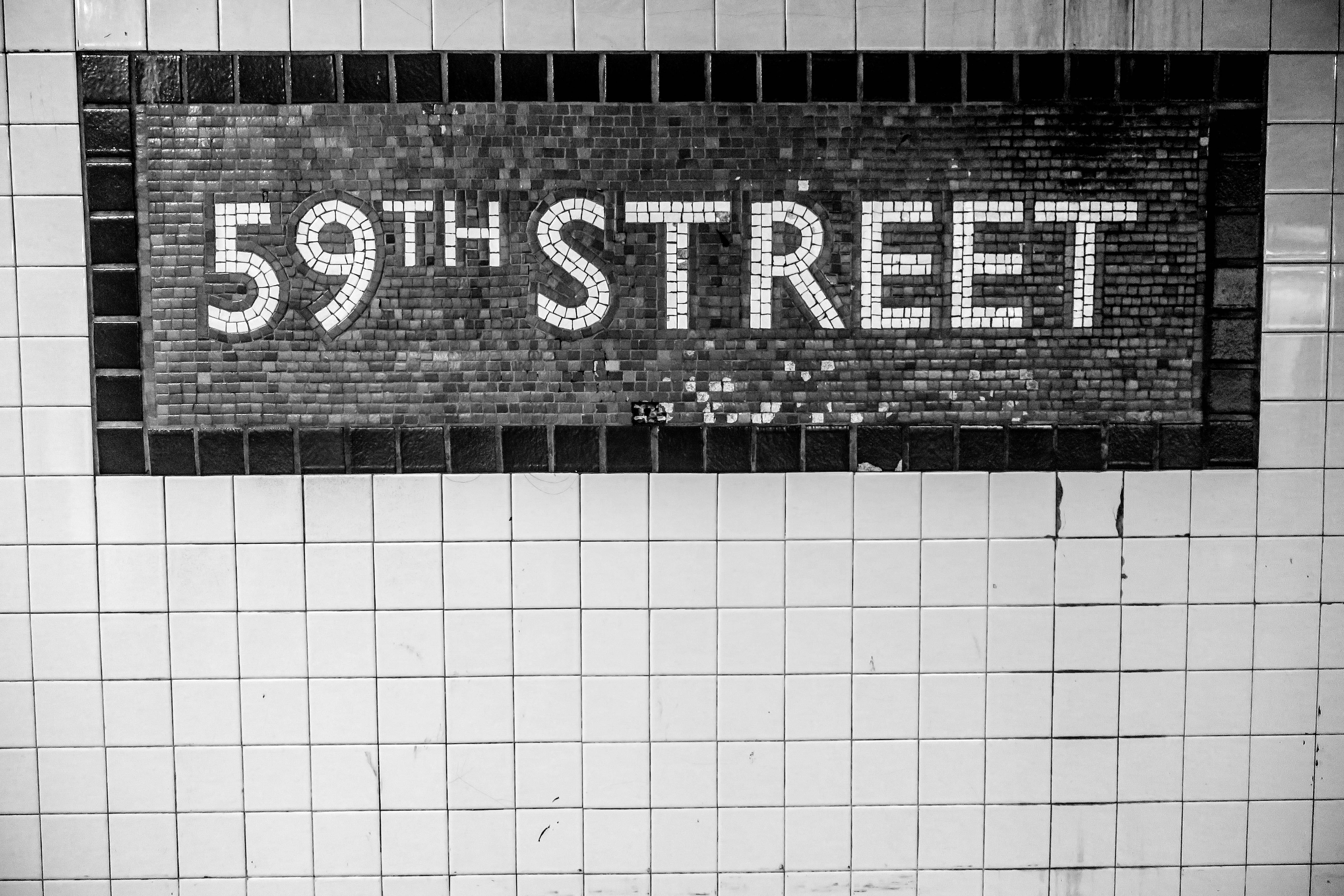 upper east, flooring, tiled floor, full frame, east 59th street, 5K, 59th street, architecture, no people, subway, metro, wall, information, communication, HD Wallpaper