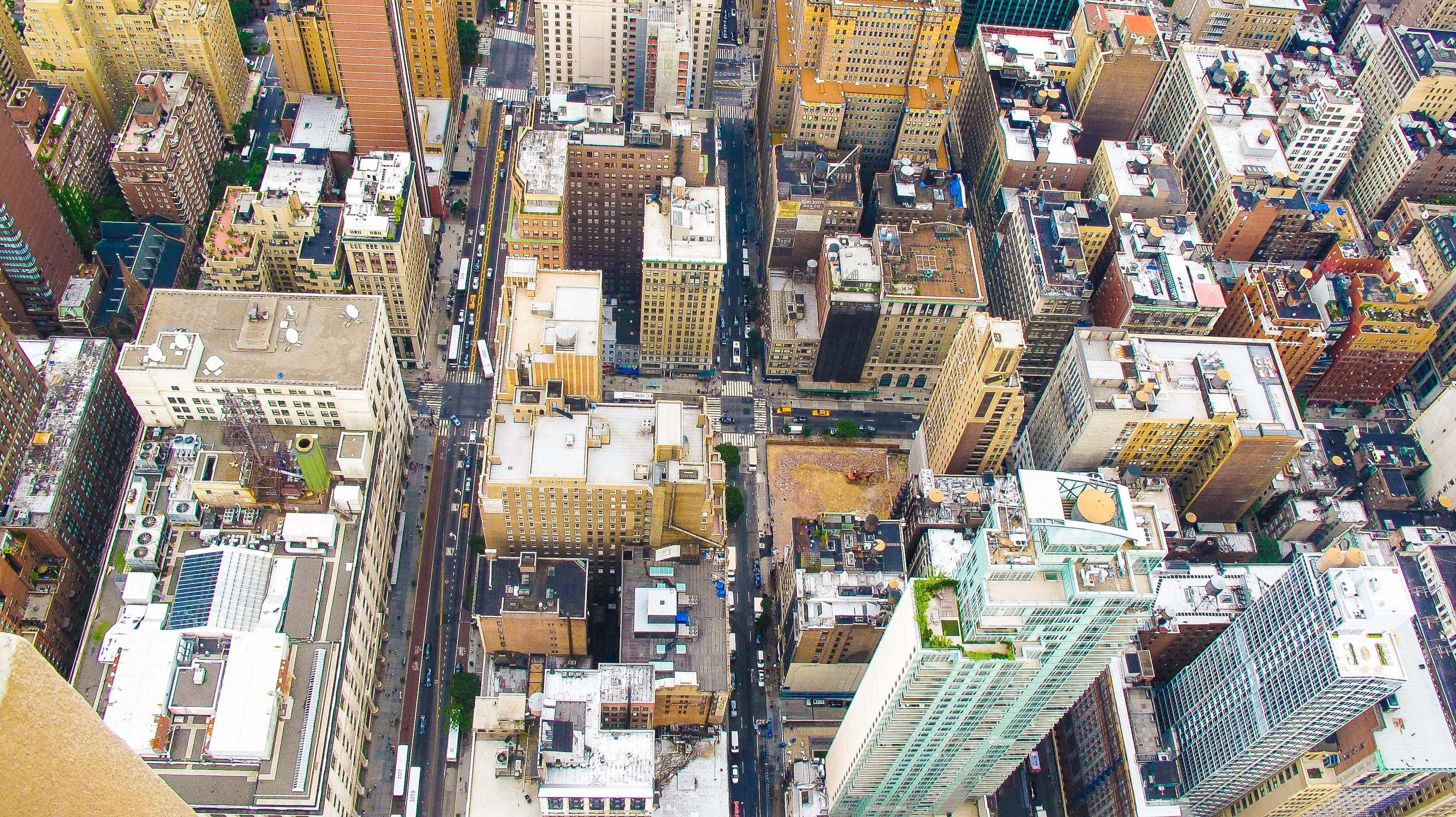 roof, city, block, downtown, poster, skyscraper, backgrounds, office building exterior, full frame, city life, urban, rooftop, building exterior, 2K, above, HD Wallpaper