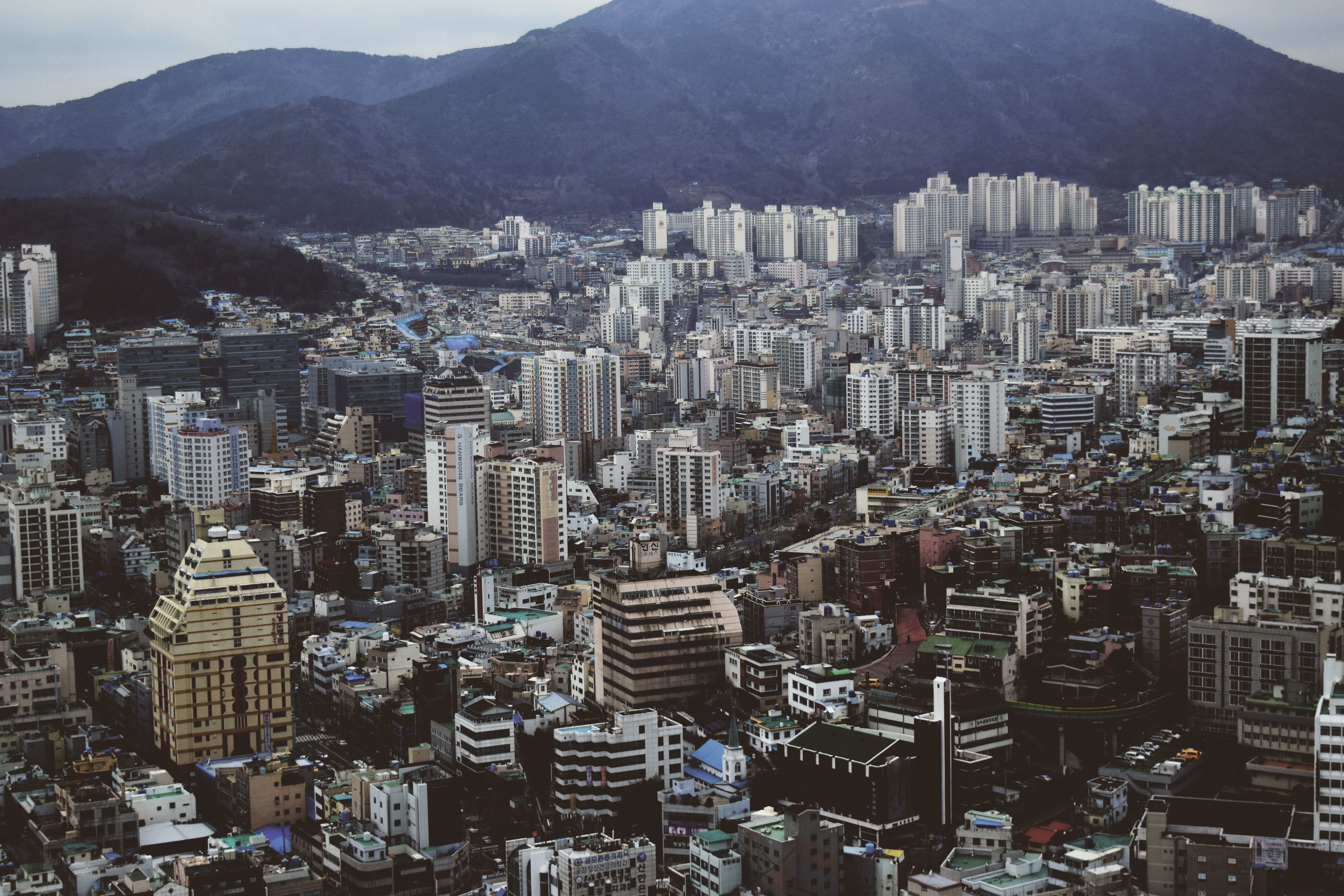 building, city, travel, mountain range, business, outdoors, urban Skyline, skyscraper, night, tall - high, residential District, panoramic, asia, mountain, HD Wallpaper