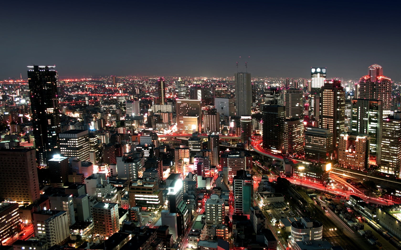 modern, building Exterior, shinjuku Ward, dusk, crowded, sky, architecture, outdoors, residential district, aerial View, built Structure, street, business, HD Wallpaper