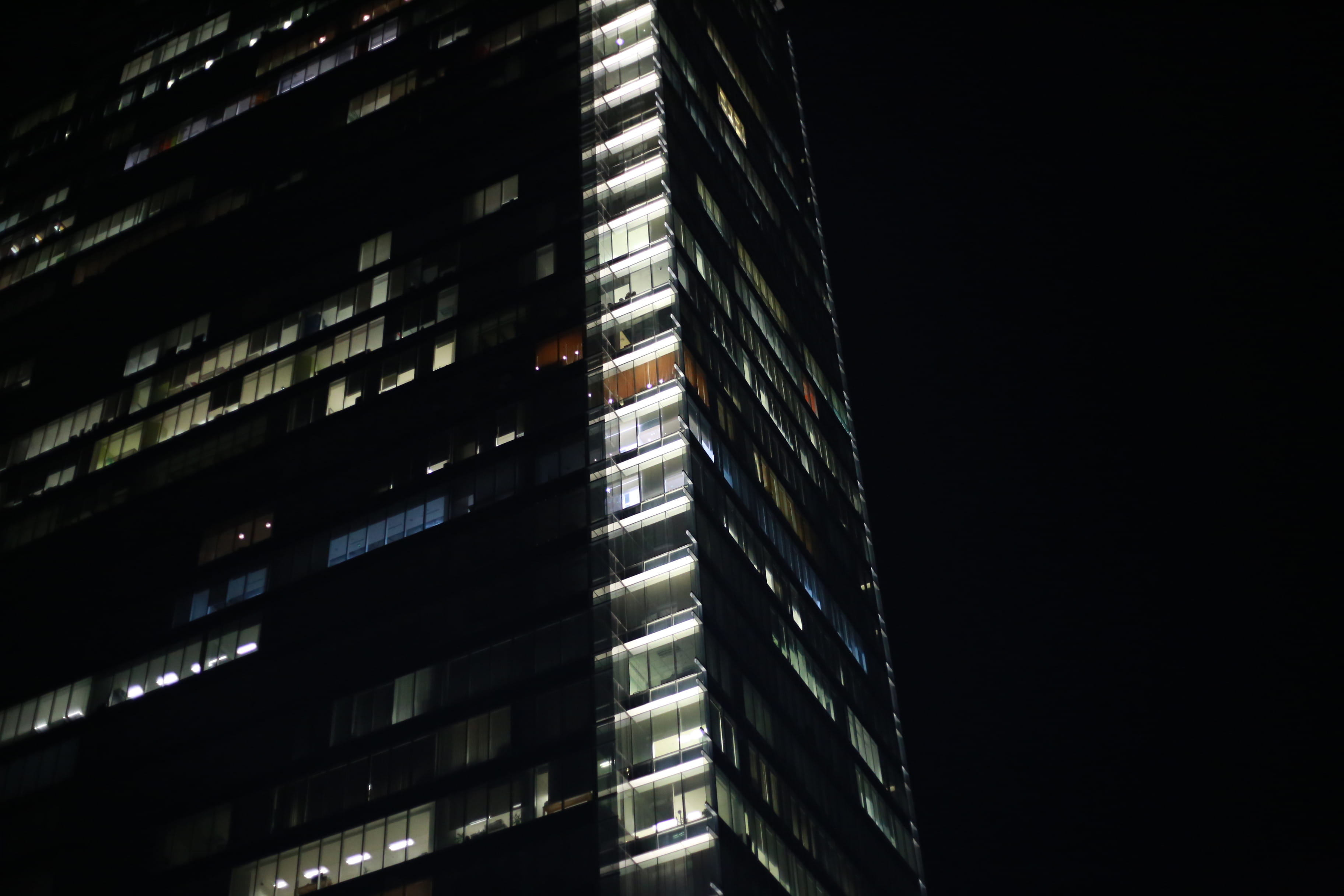 night, skyscraper, residential district, 2K, low angle view, dark, office, thailand, tall - high, bangkok, city, growth, construction industry, modern, HD Wallpaper