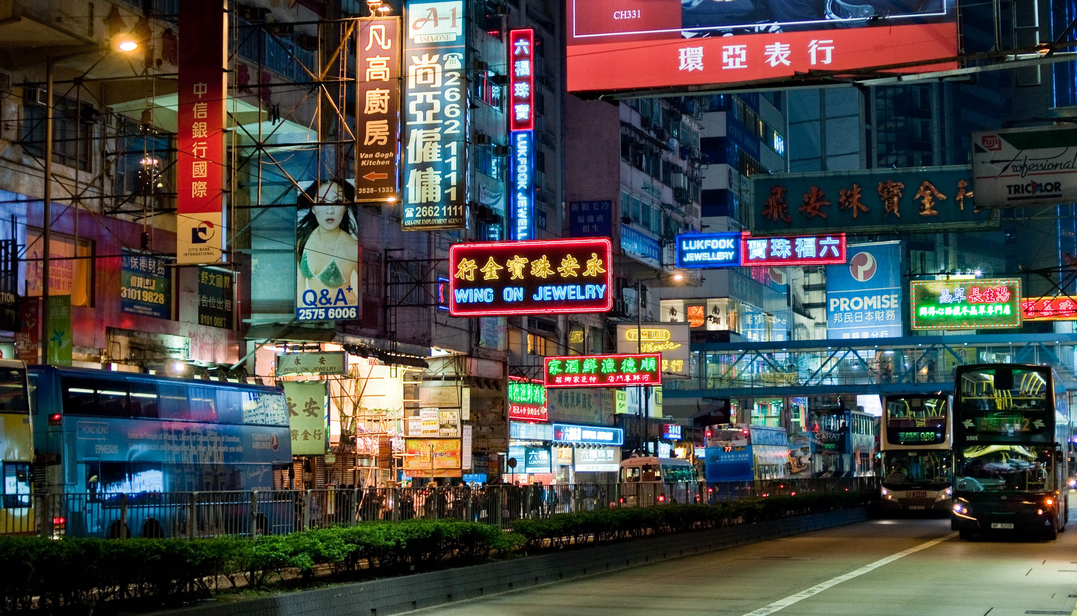 buses, 2K, city, Hong Kong, HD Wallpaper