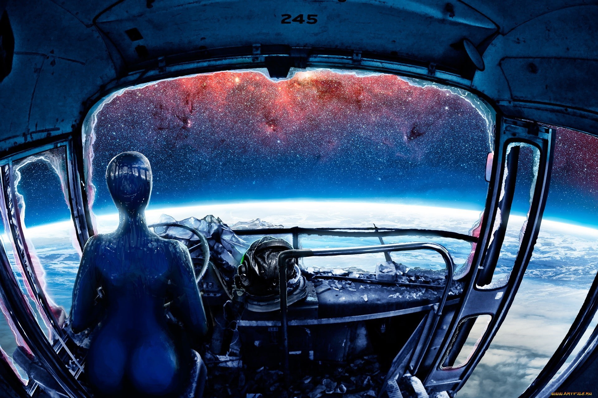 glass - material, airplane, science fiction, land vehicle, motor vehicle, close-up, day, buses, sky, artwork, transparent, car, outdoors, no people, 1080P, HD Wallpaper