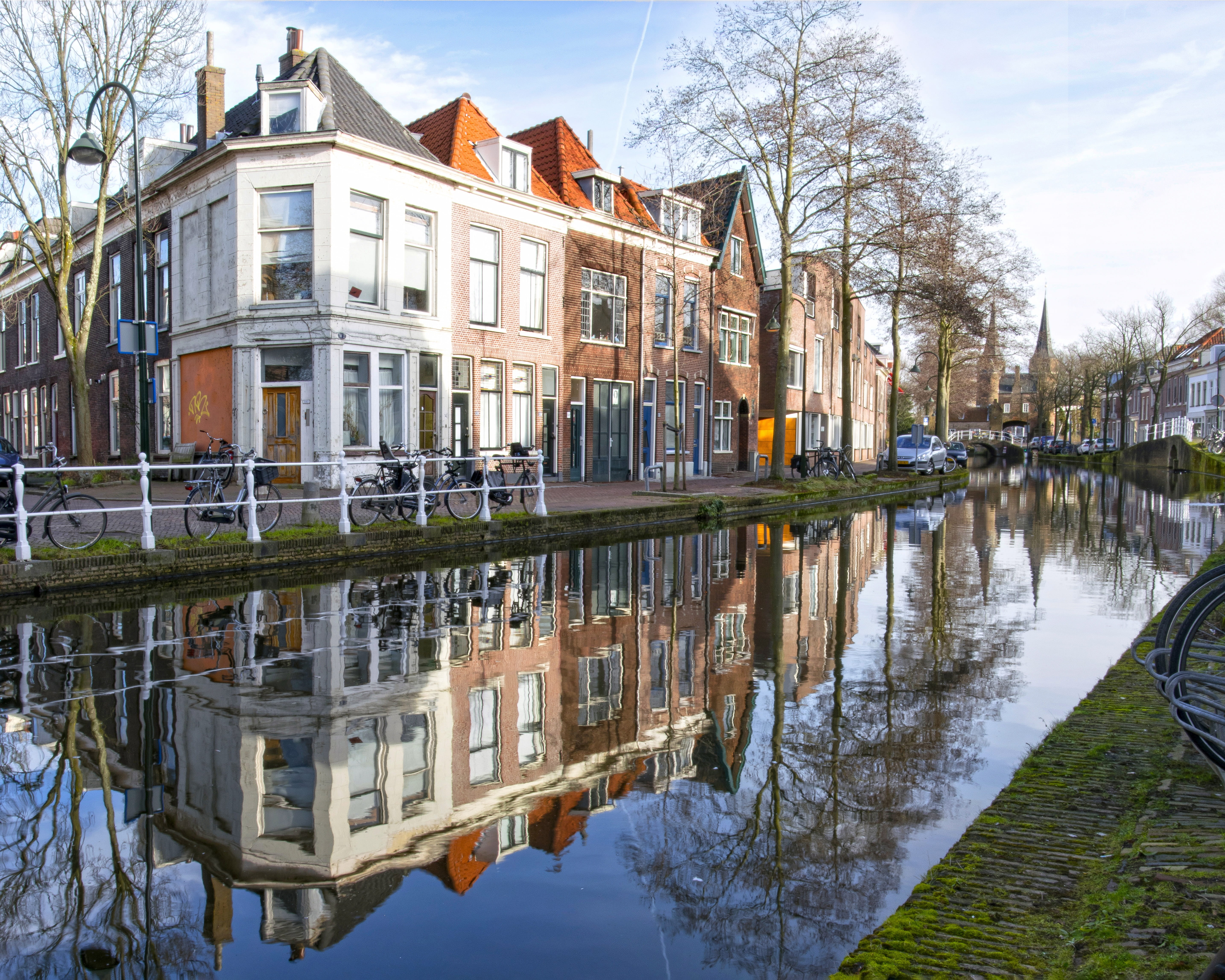 historic buildings, building exterior, house, city ​​view, town, cityscape, old town, delft, plant, bare tree, city, 5K, urban area, architecture, historical center, HD Wallpaper