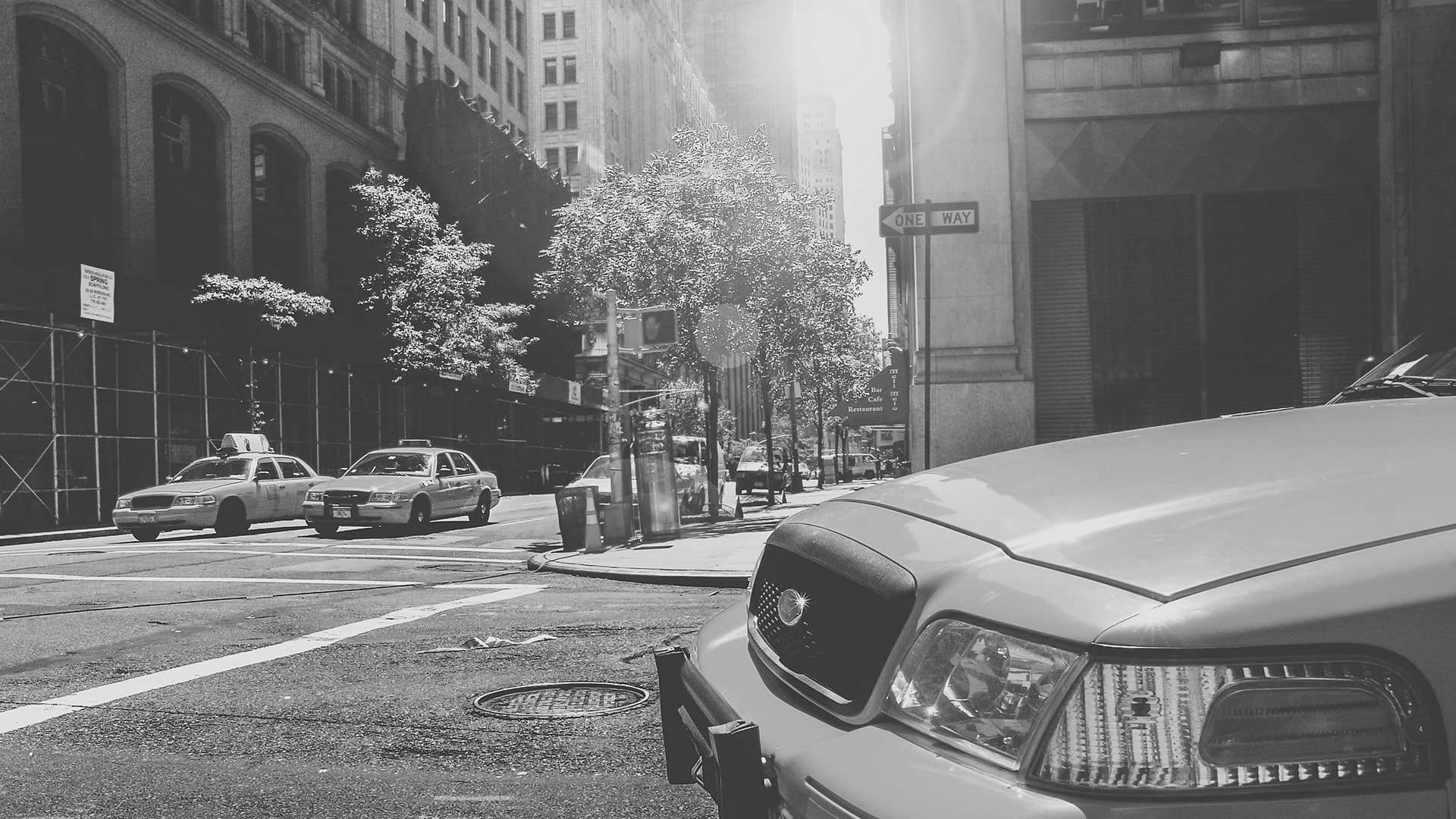 traffic, taxi, street, 1080P, city, HD Wallpaper