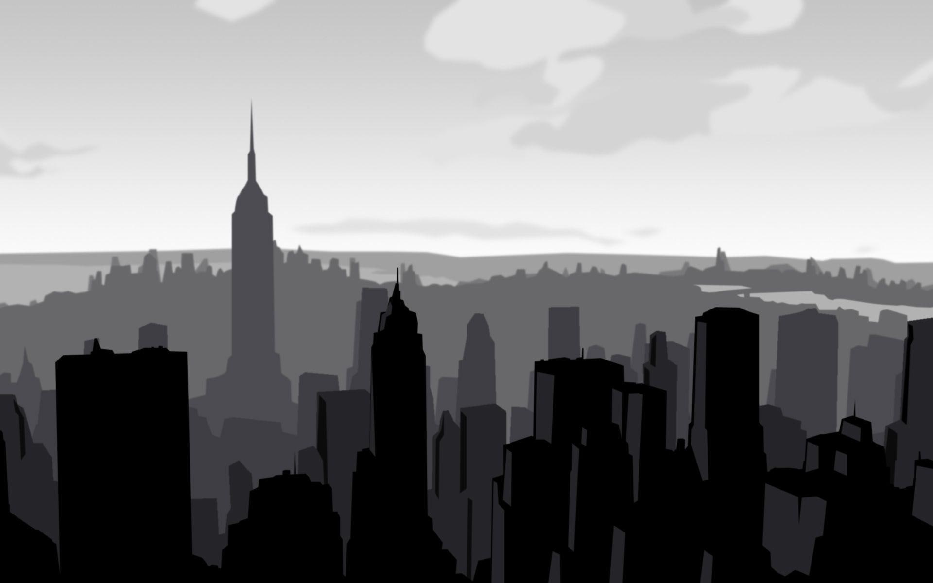 empire, vector, city, gray, 1080P, 1920x1200, painting, new, states, black, new york, big apple, skyline, york, building, new york city, HD Wallpaper