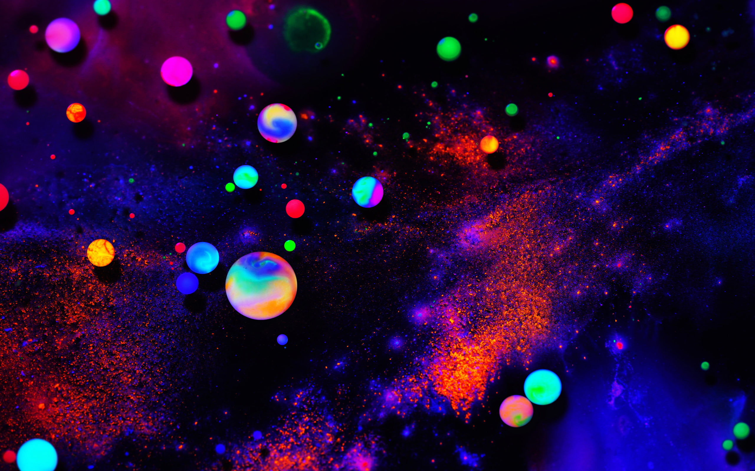 Colorful, Neon, Dark, Goodies, 2K, HD Wallpaper
