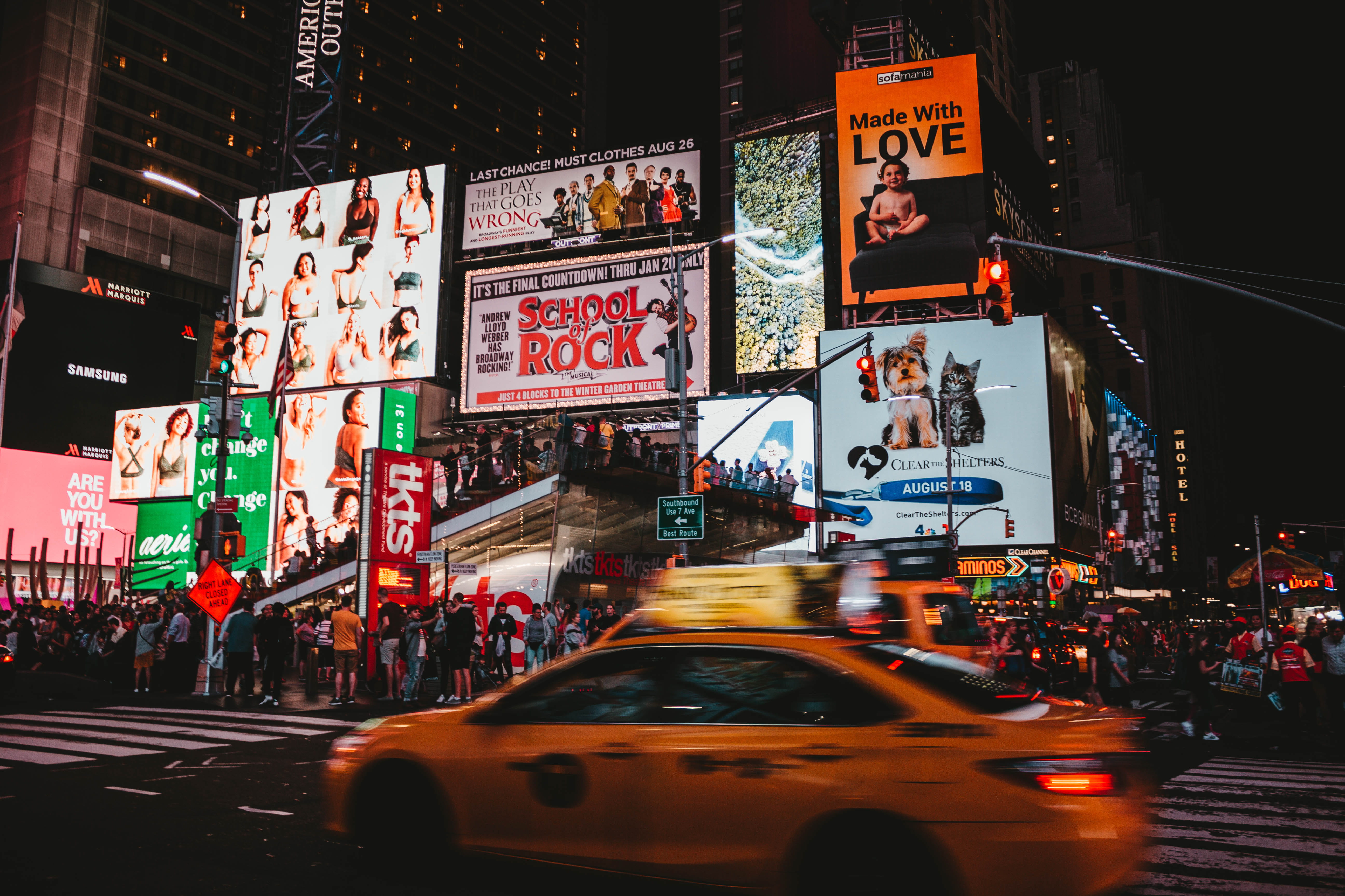 square, uSA, travel, outdoors, crowd, nightlife, skyscraper, japan, midtown Manhattan, new York State, neon Light, urban, avenue, built Structure, light, HD Wallpaper