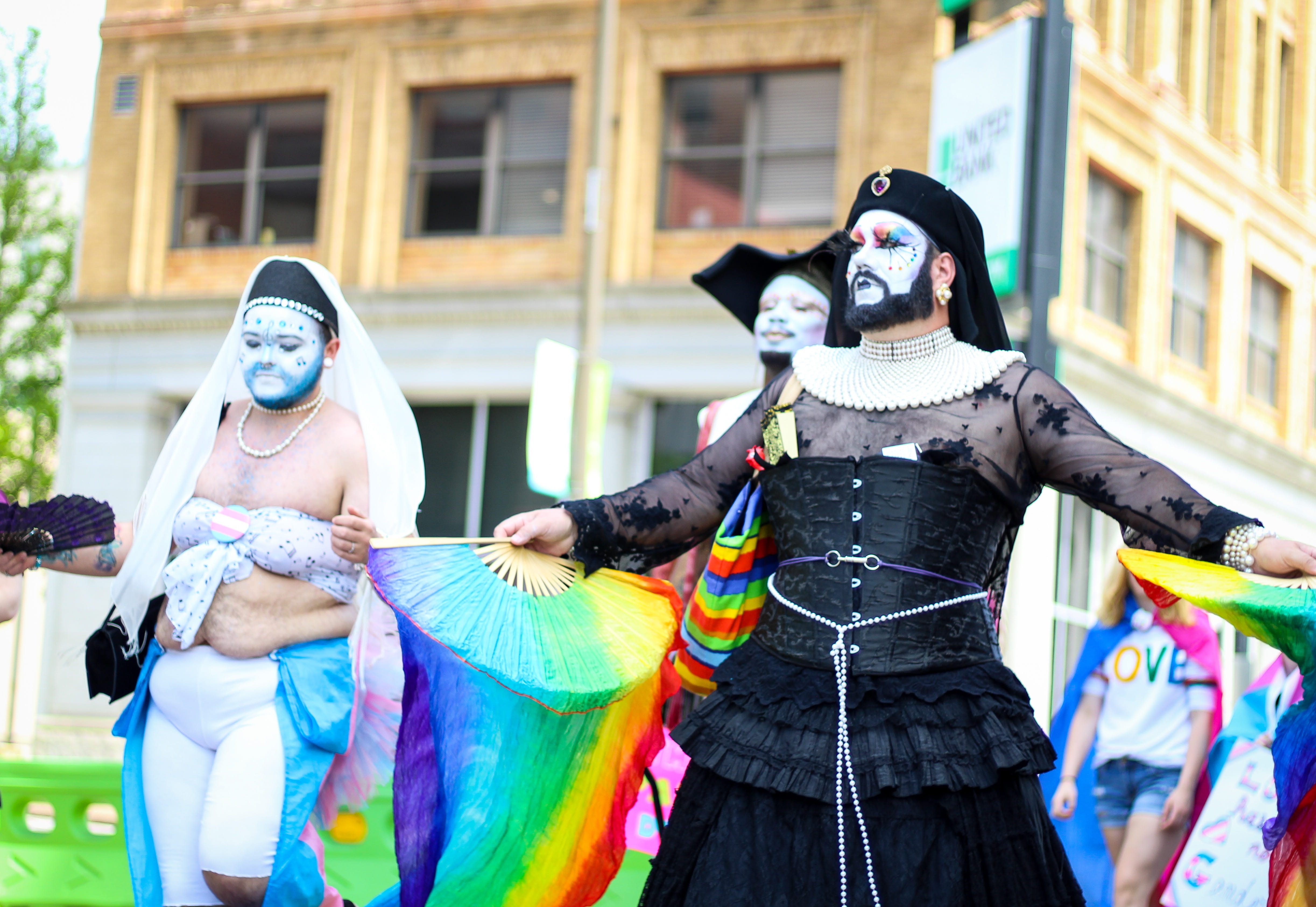 lgbt, woman, celebration, transgender, leisure activity, dress, outdoors, 4K, gay, disguise, daylight, face paint, party, bright, Gay Pride, hands, multi colored, HD Wallpaper