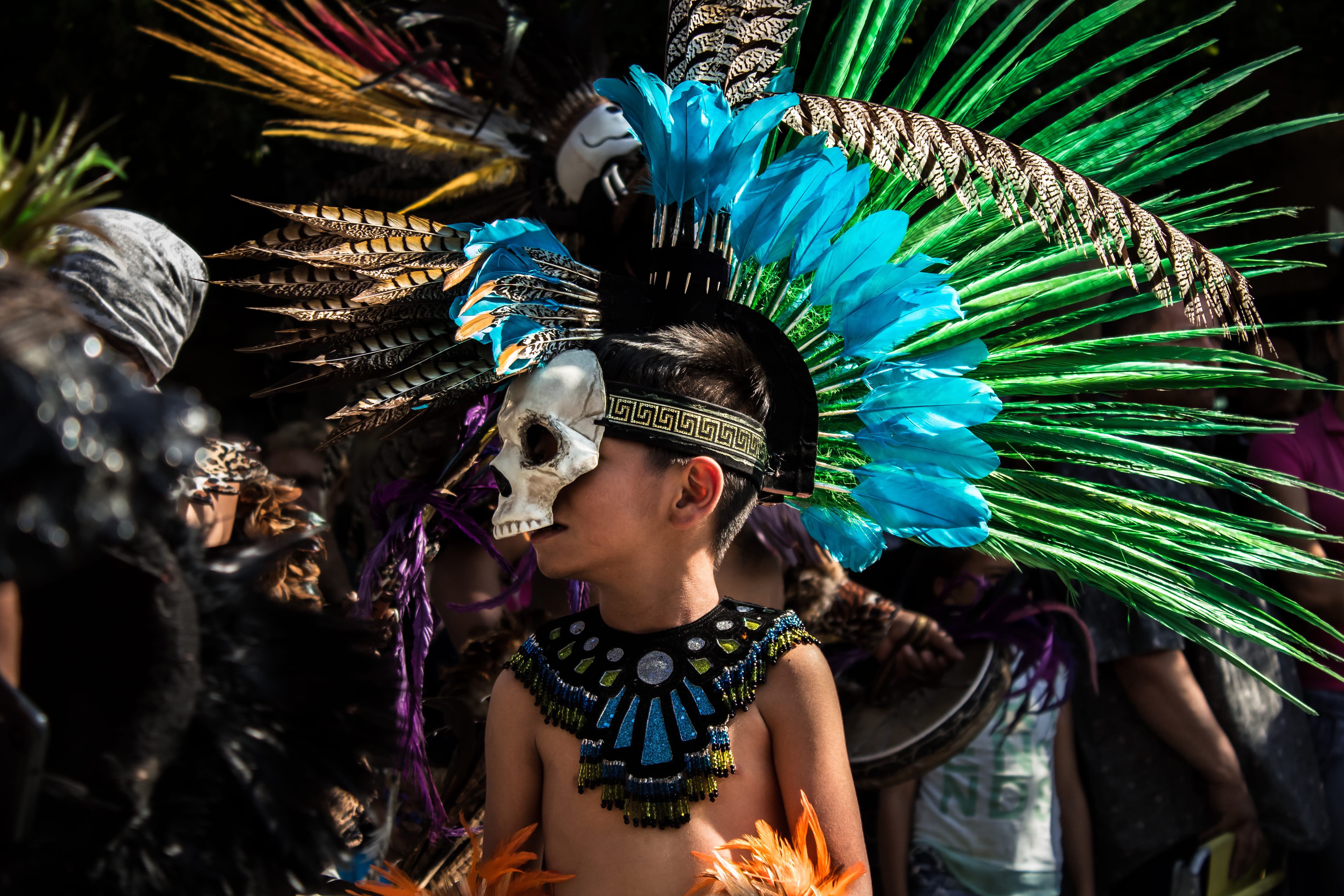 tradition, boy, child, accessory, smile, 5K, lighting, traditional, lifestyles, one person, feather, person, people, portrait, looking, sunglasses, photography, HD Wallpaper