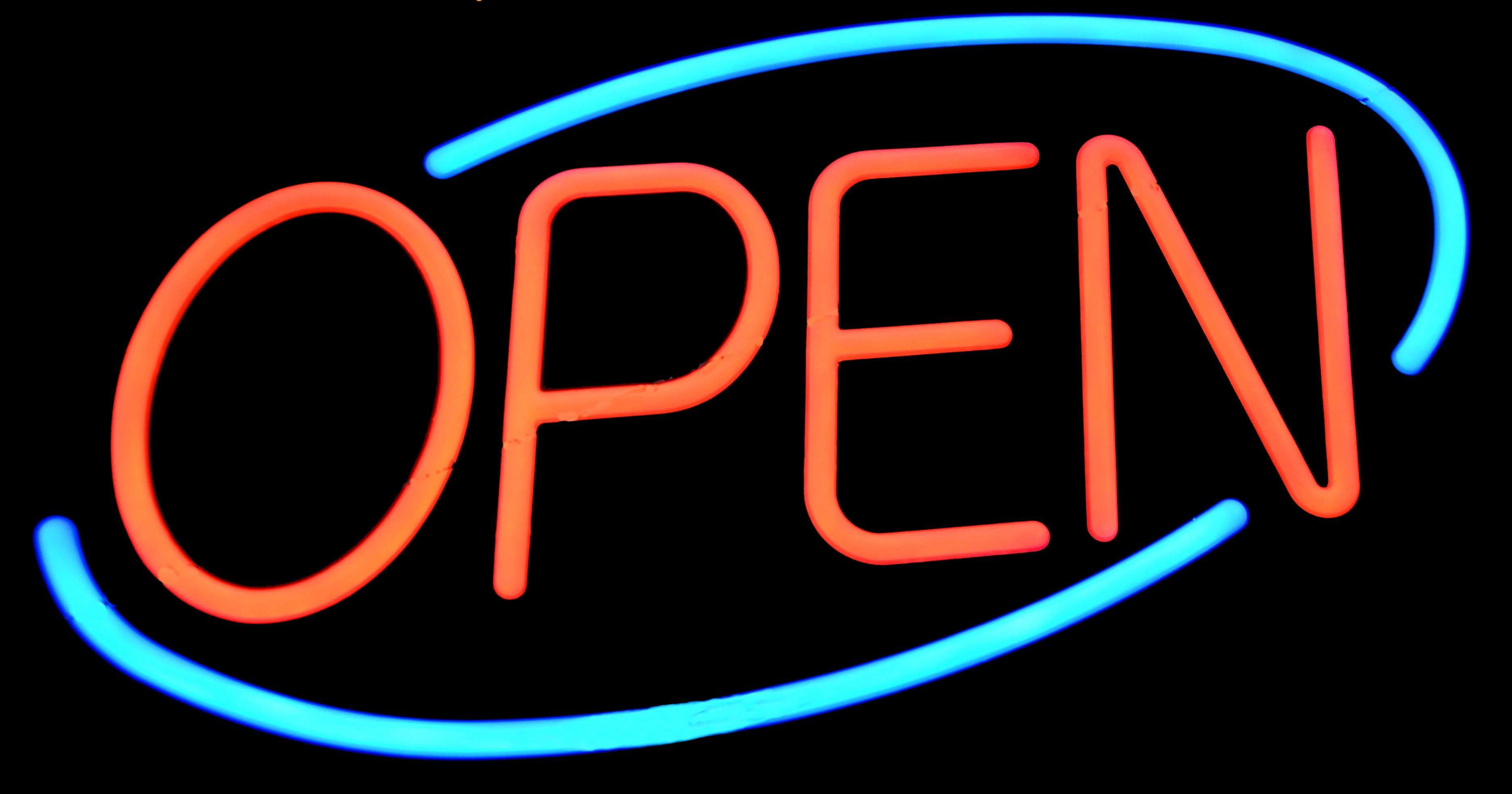nightlife, text, business, no people, sign, consumerism, black background, food and drink, open sign, symbol, shop, red, welcome, message, studio shot, HD Wallpaper