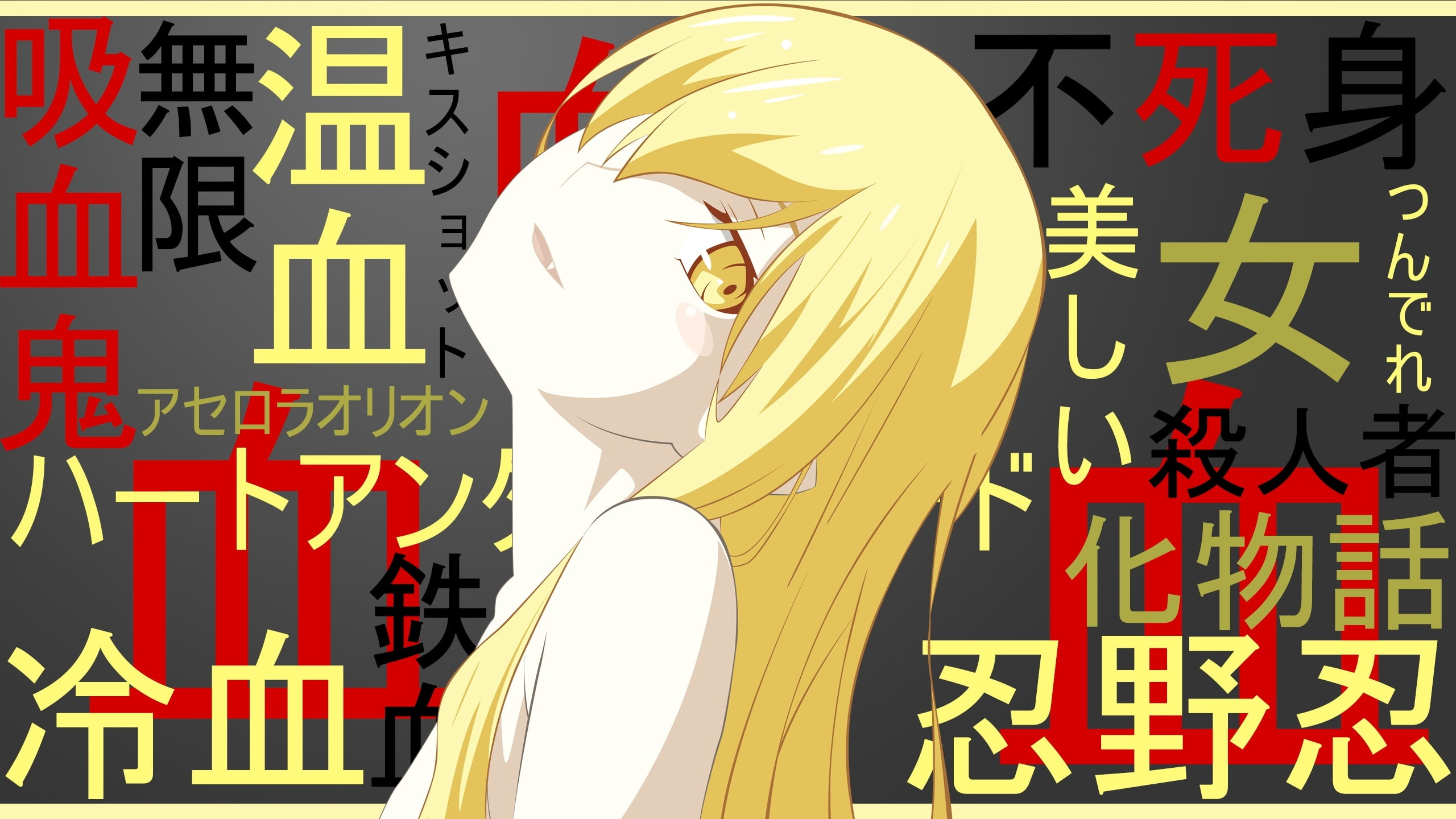 adult, bakemonogatari, blonde, portrait, technology, indoors, people, eyes closed, communication, 2K, text, business, males, young adult, men, red, headshot, HD Wallpaper