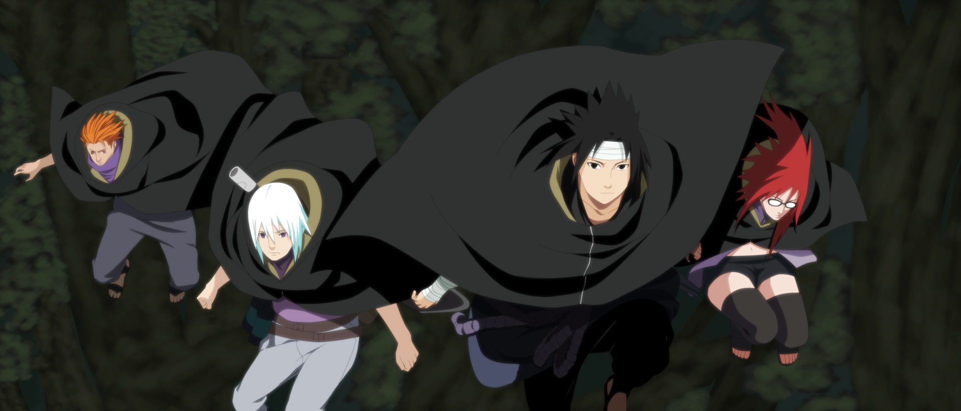 Jūgo (Naruto), Karin (Naruto), Naruto, Sasuke Uchiha, 1080P, Anime, Suigetsu Hōzuki, HD Wallpaper