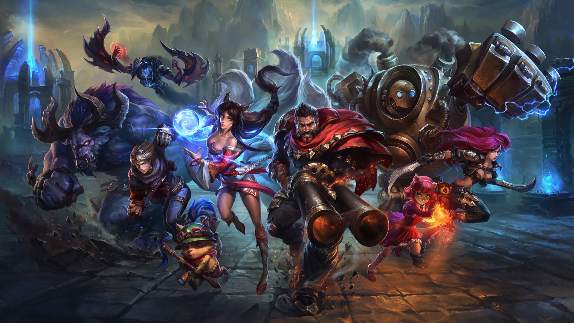  illuminated, Alistar (League Of Legends), statue, Nocturne (League of Legends), representation, women, Blitzcrank (League Of Legends), people, HD Wallpaper