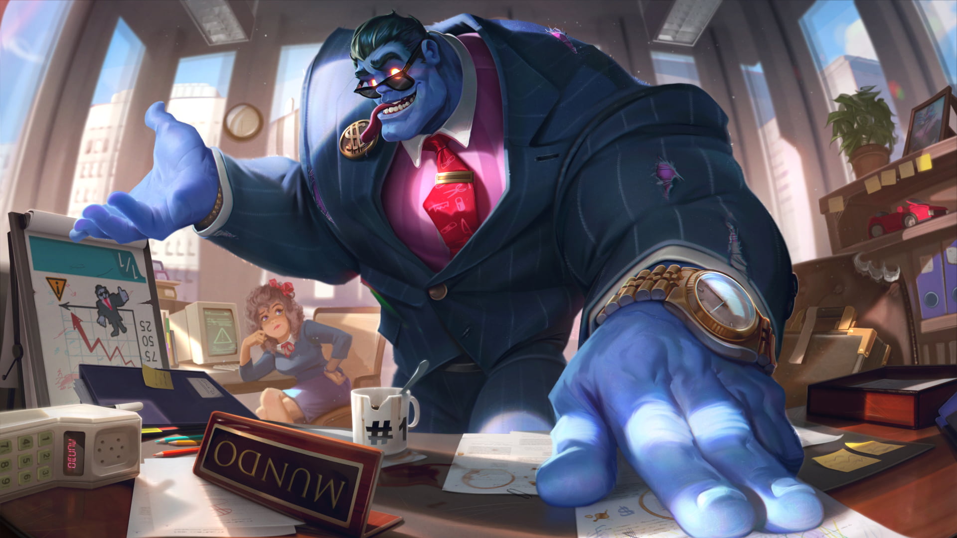 digital art, Riot Games, Corporate Mundo, 1080P, Dr. Mundo, League of Legends, Dr. Mundo (League of Legends), HD Wallpaper